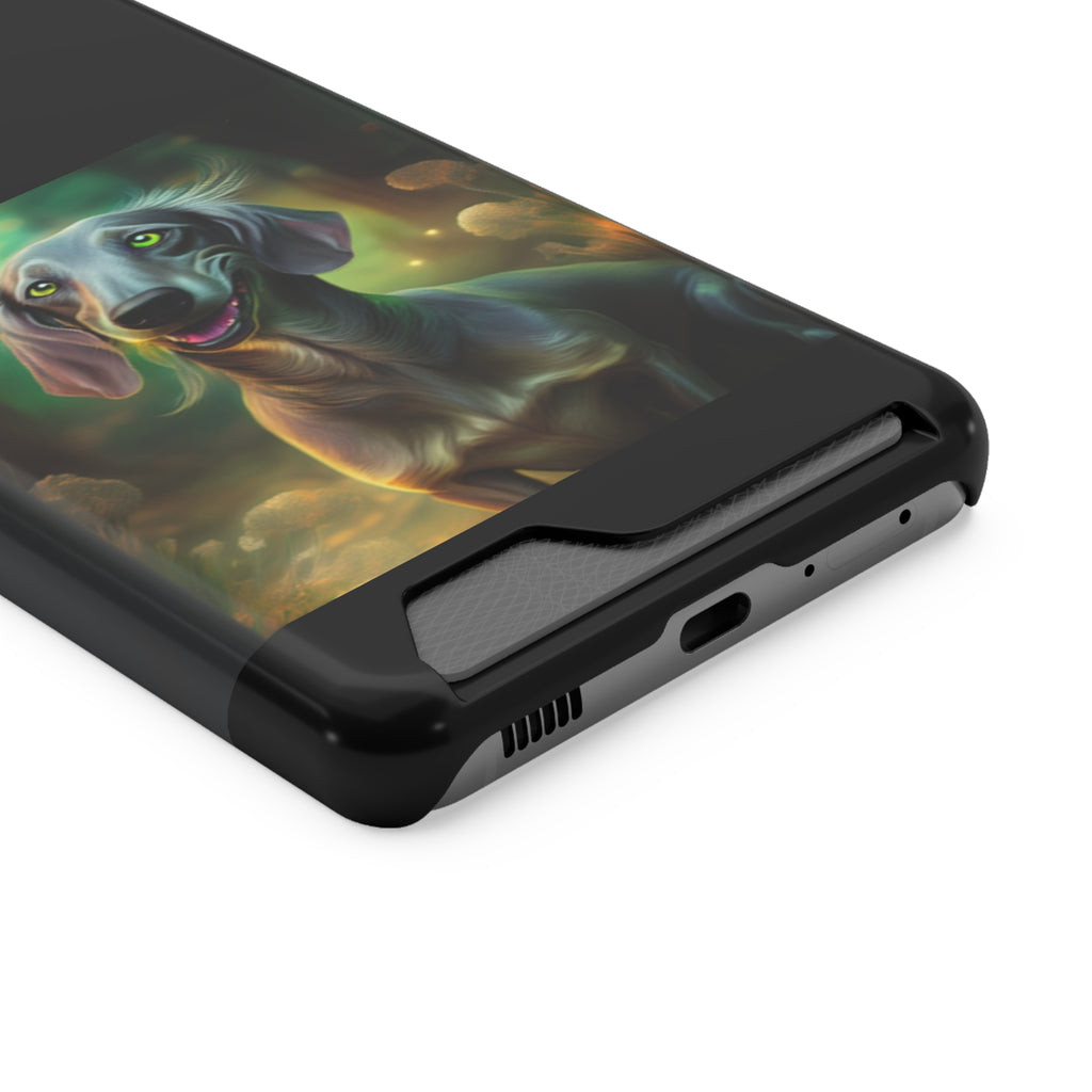 Dachshund Silver Grey Phone Case with Card Holder