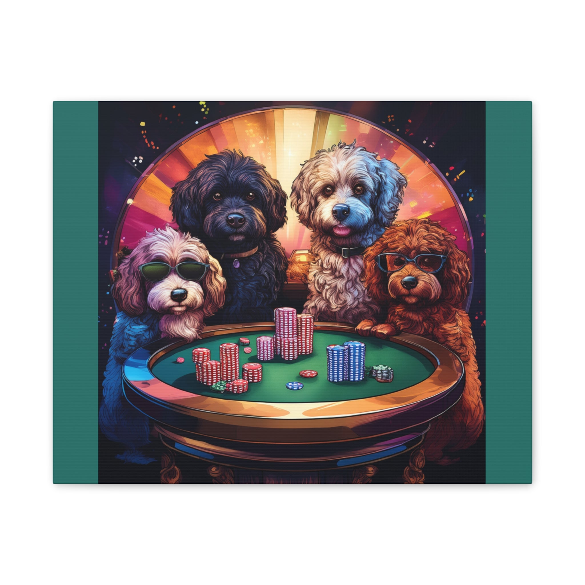 Doodle Poker Game Canvas Painting