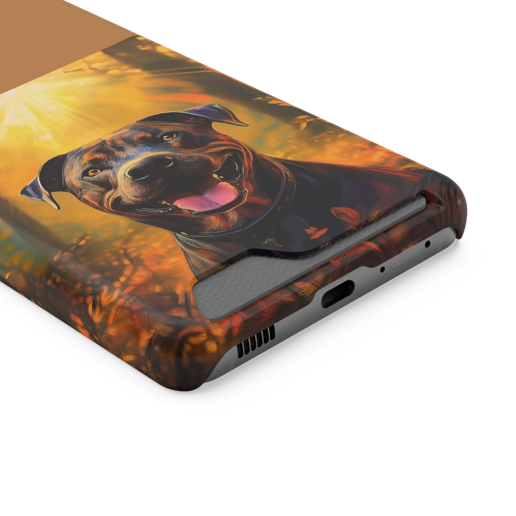 Pitbull Autumn Phone Case with Card Holder