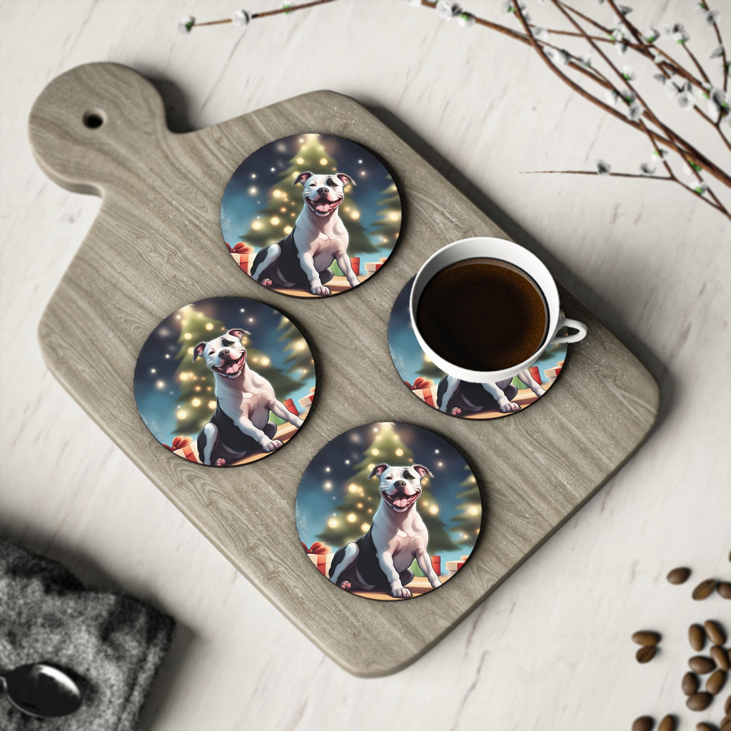 Pit Bull Holiday Coasters