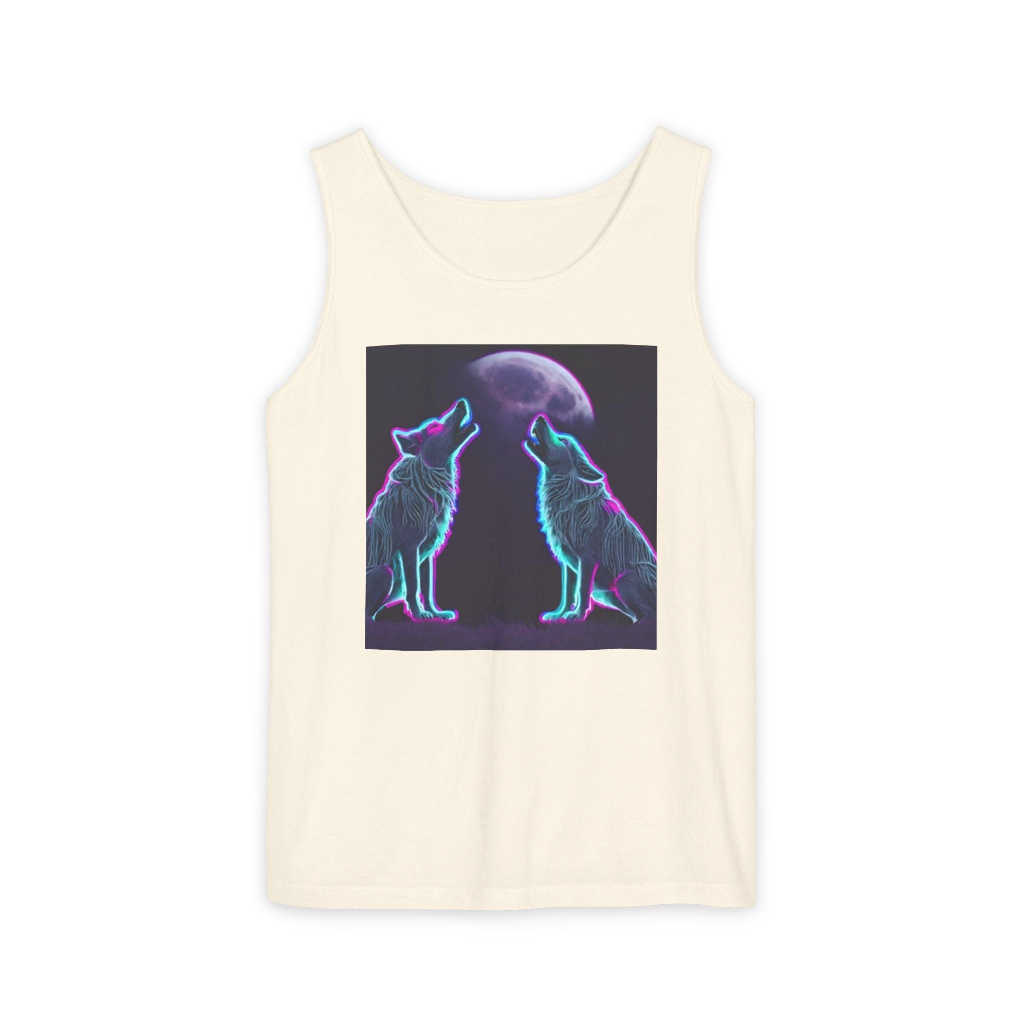 Neon Wolves Howling Unisex Tank Top