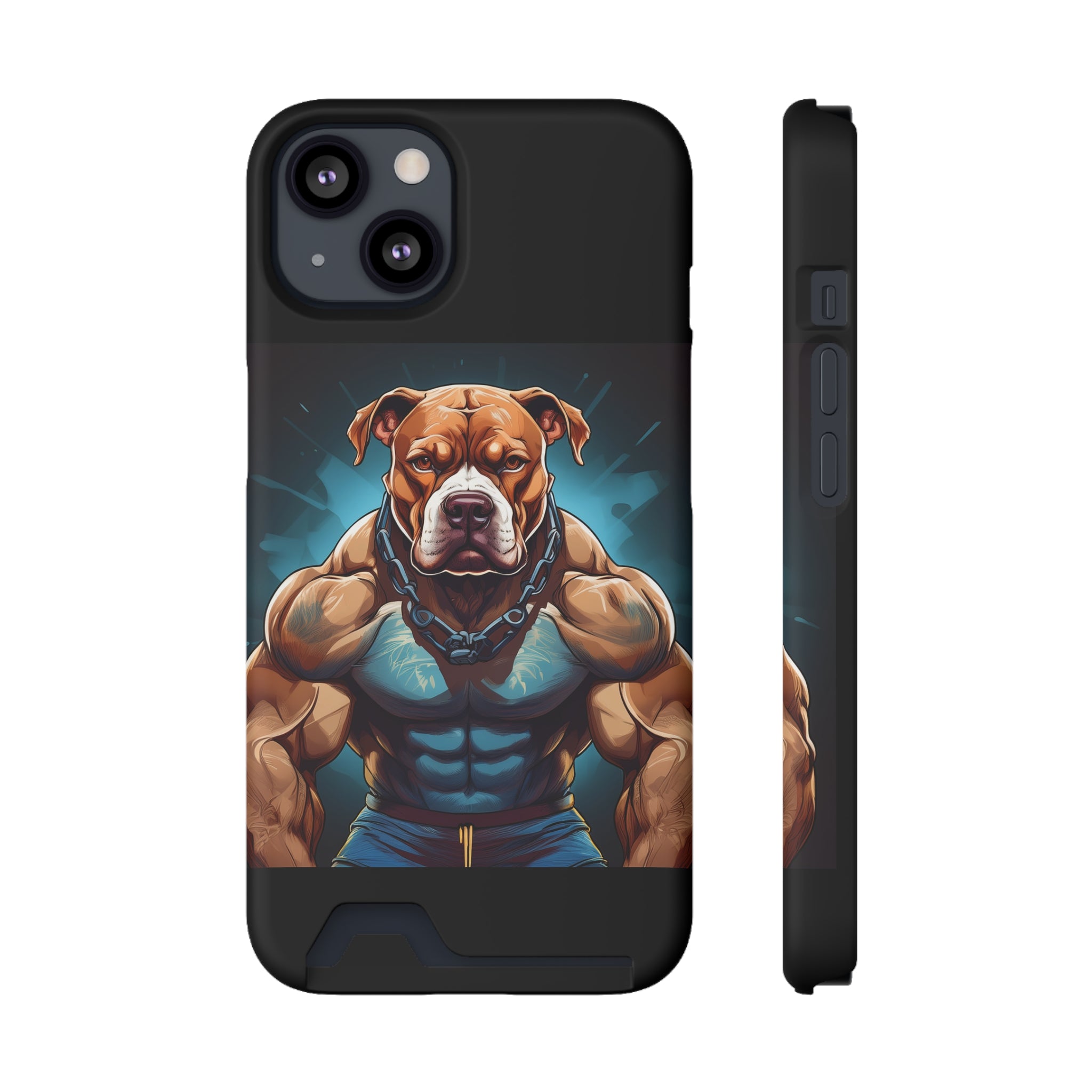 Pitbull Body Builder Phone Case with Card Holder