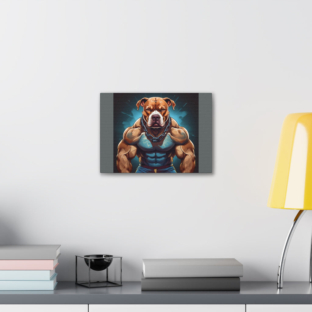 Pitbull Body Builder Cavas Painting