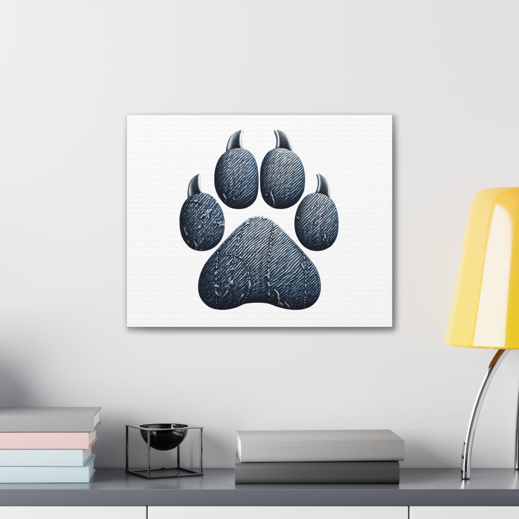 Denim Paw Canvas Stretched, 0.75"