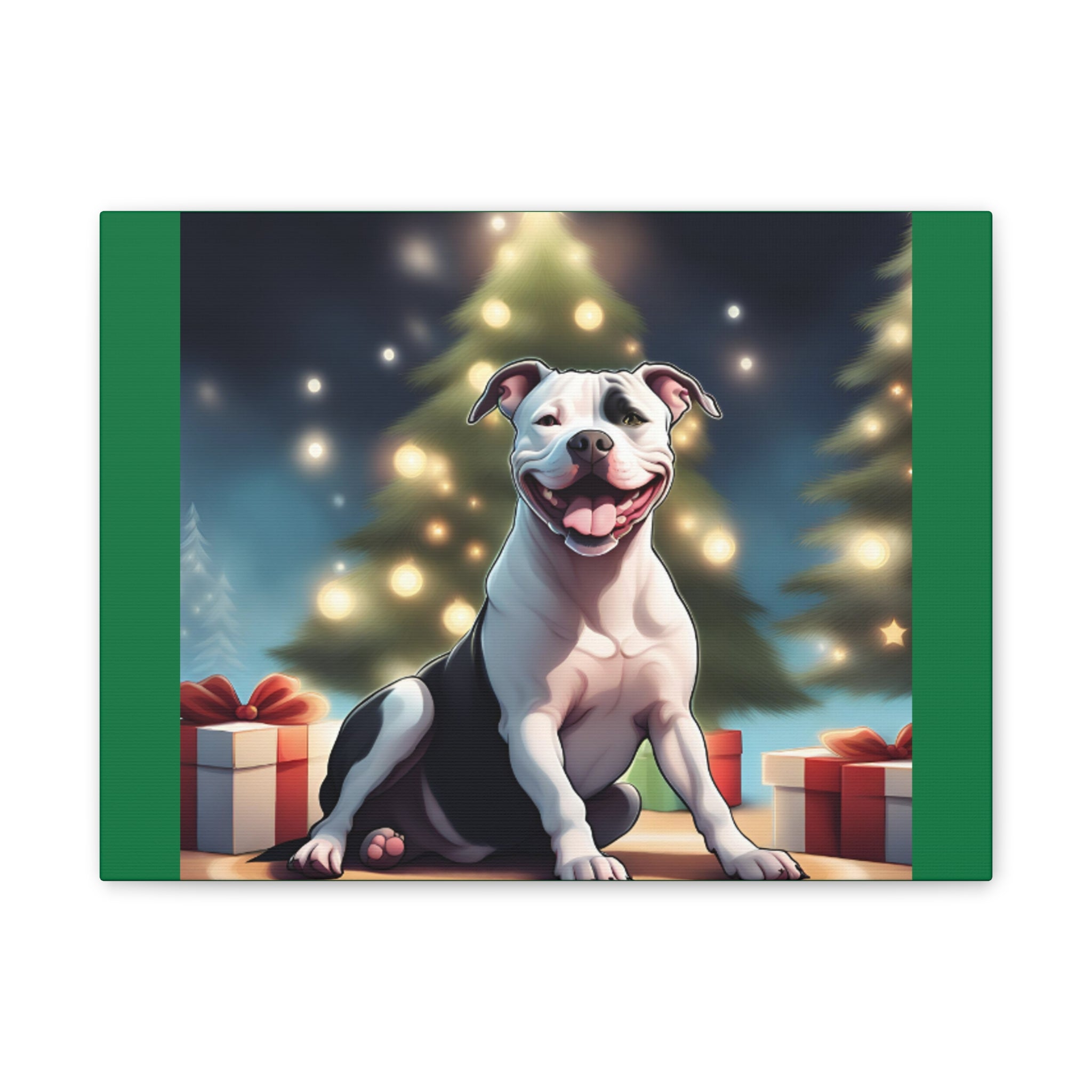 Pit Bull Holiday Canvas Stretched, 0.75"