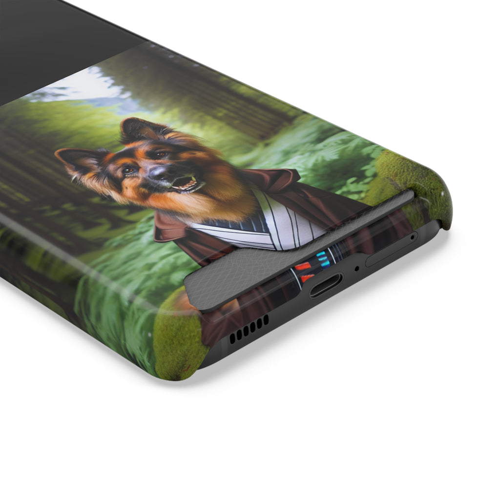 German Shepherd Forest Night Phone Case with Card Holder
