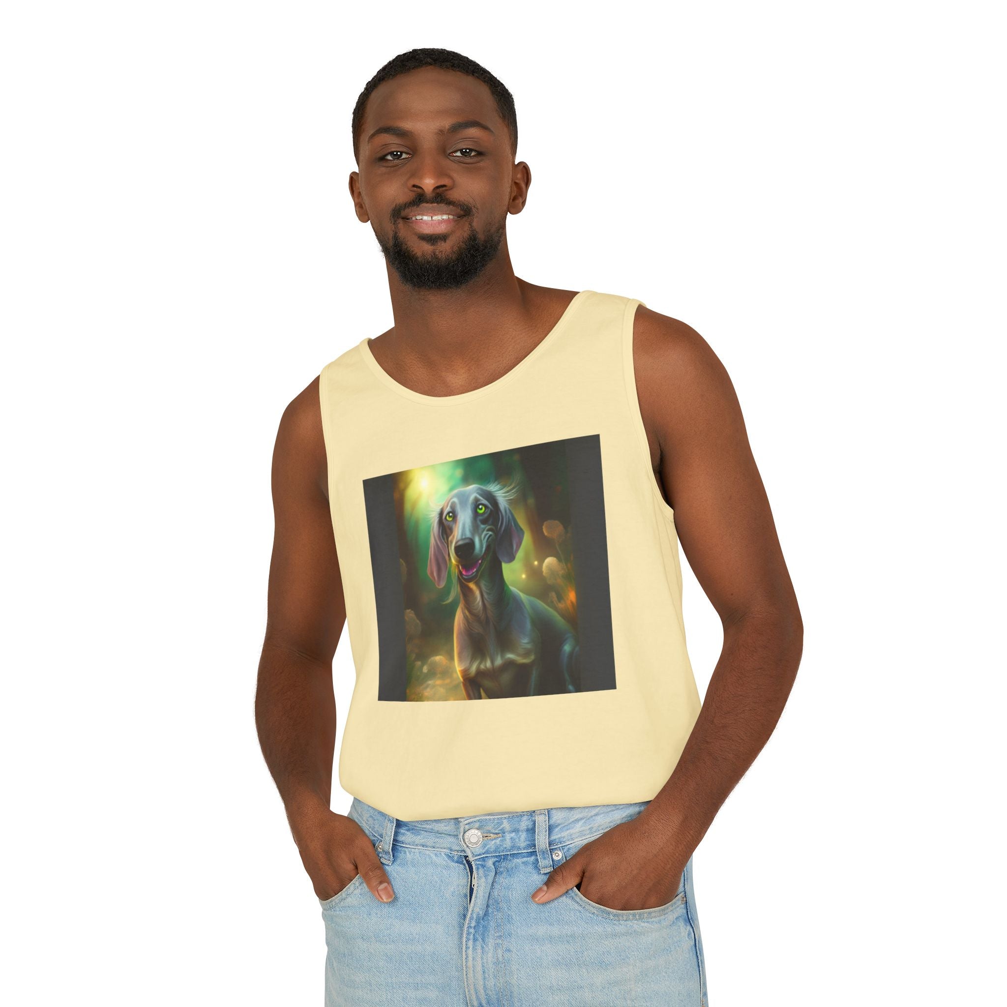Silver Grey Dachshund Unisex Tank Top