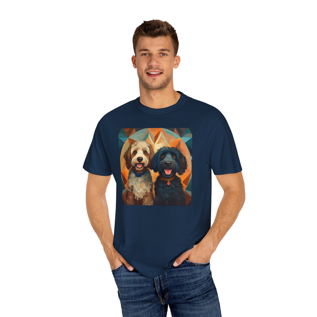 Doodles, Black & Tan Unisex Garment-Dyed T-shirt