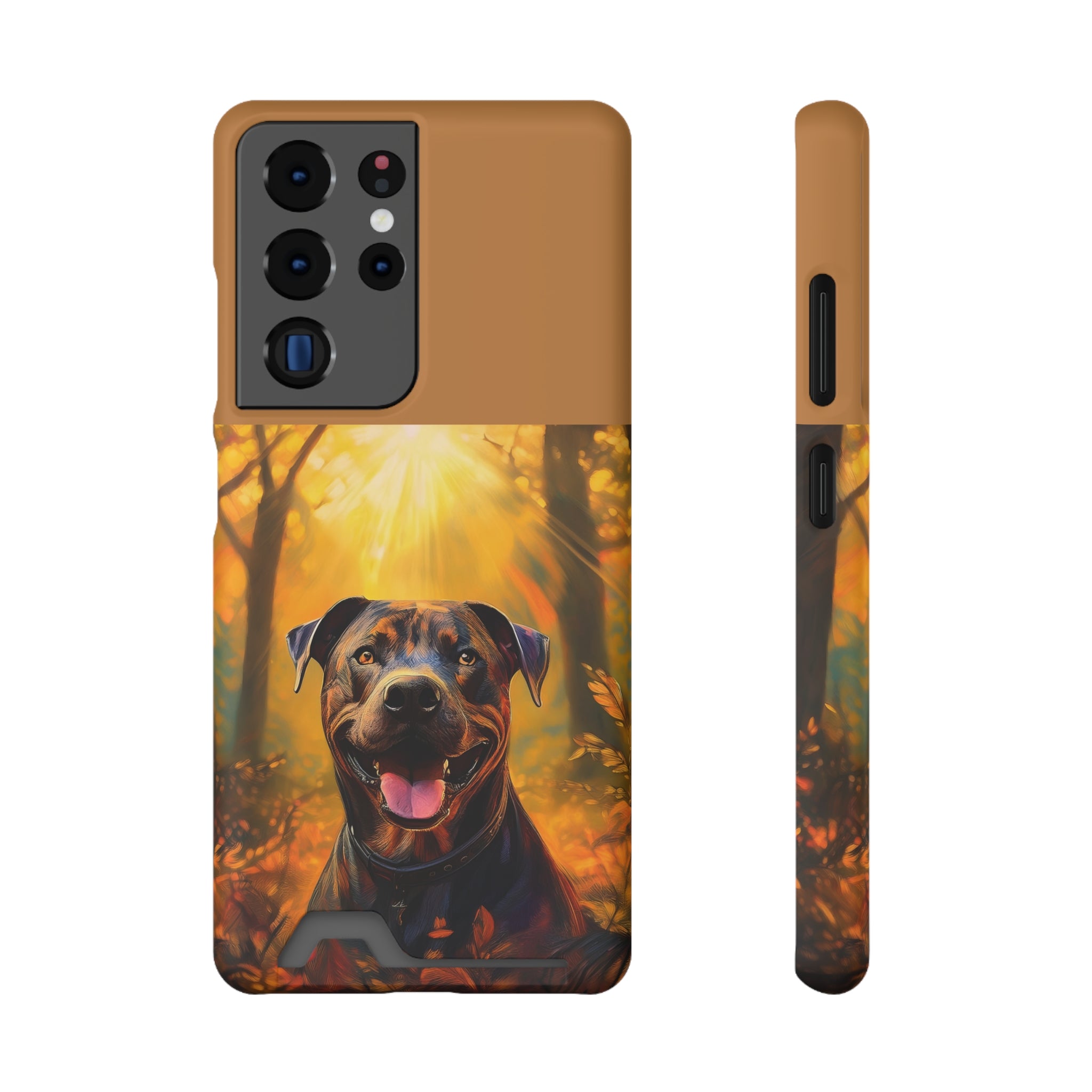 Pitbull Autumn Phone Case with Card Holder