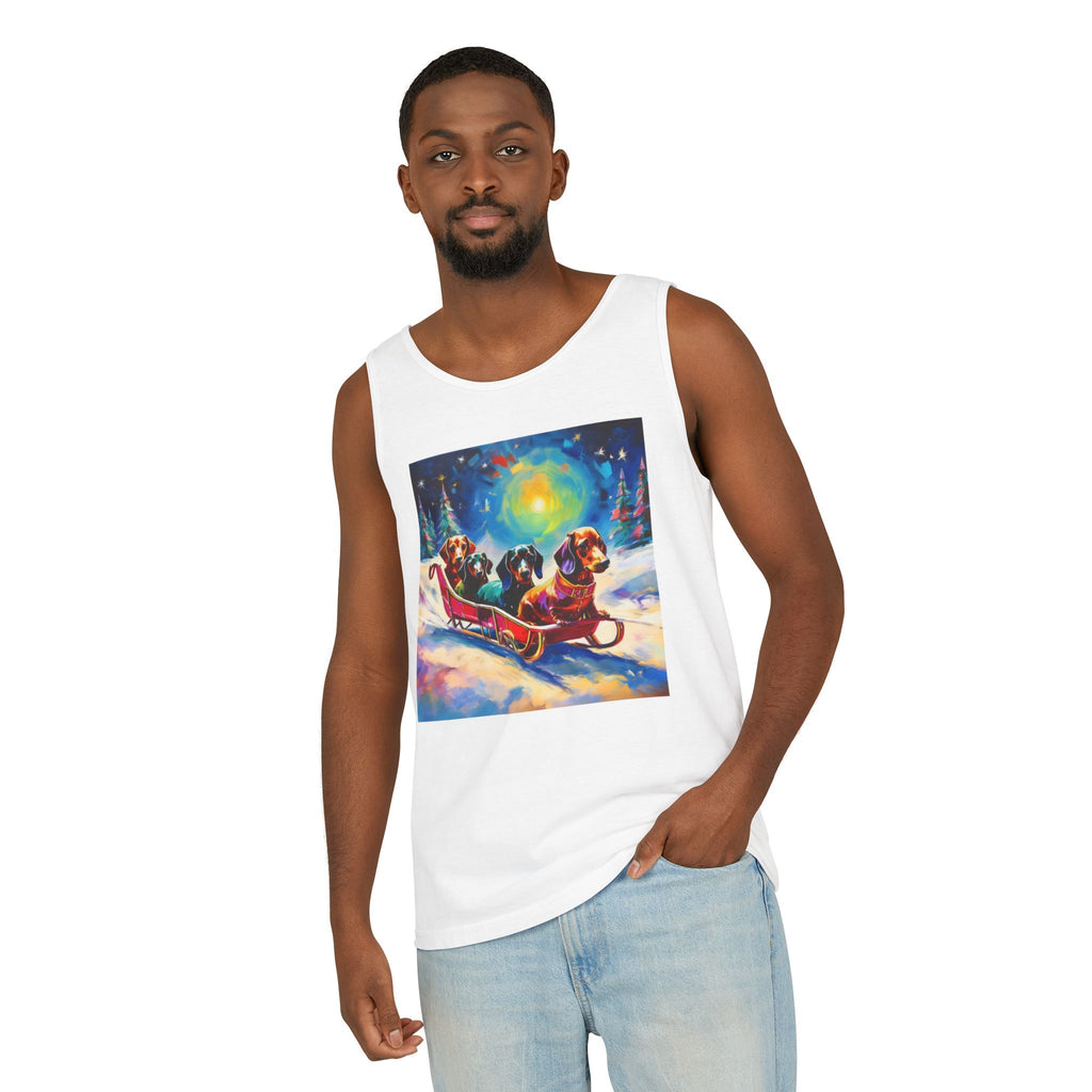Dachshund Night Sleighride Unisex Tank Top