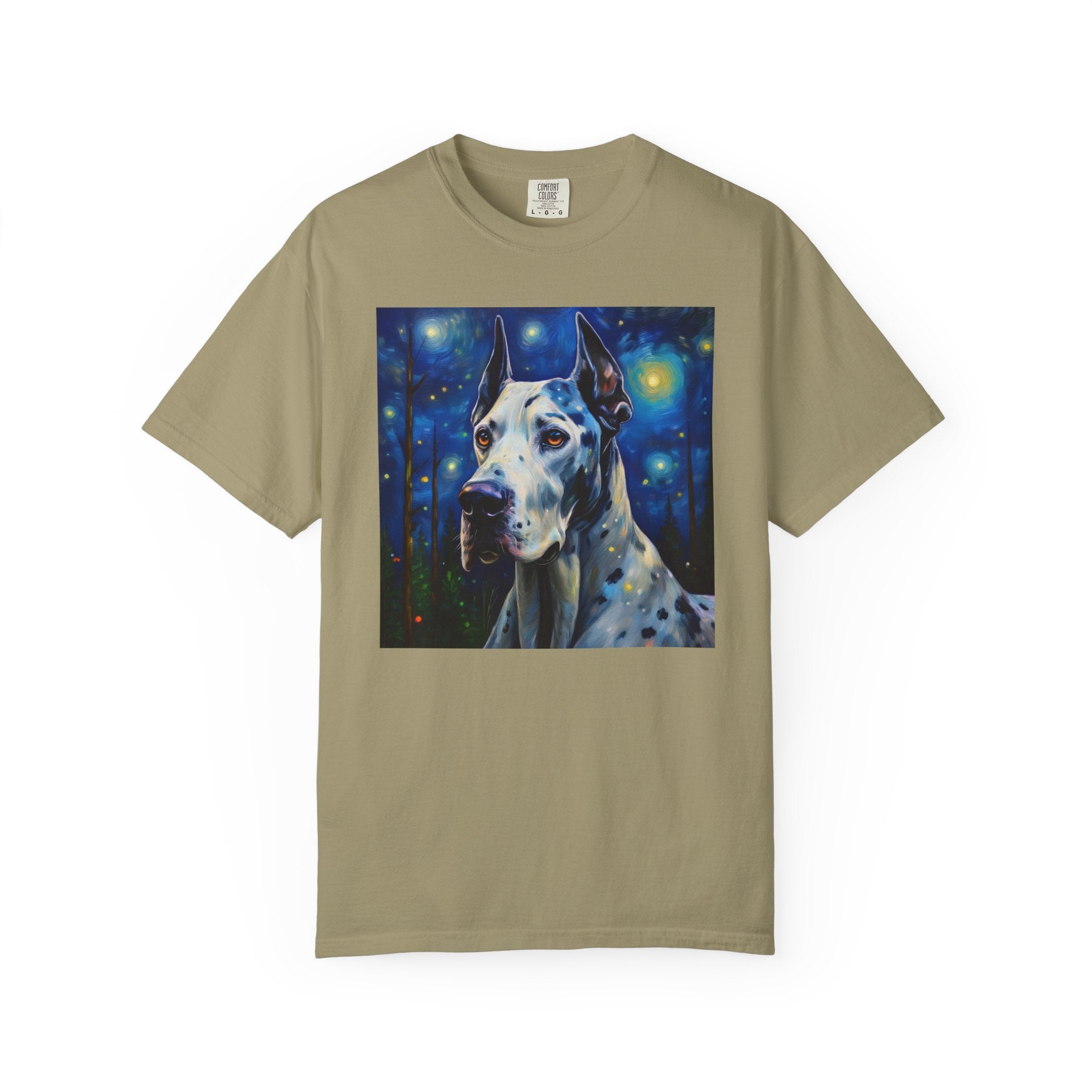 Great Dane Stary Night Unisex Garment-Dyed T-shirt
