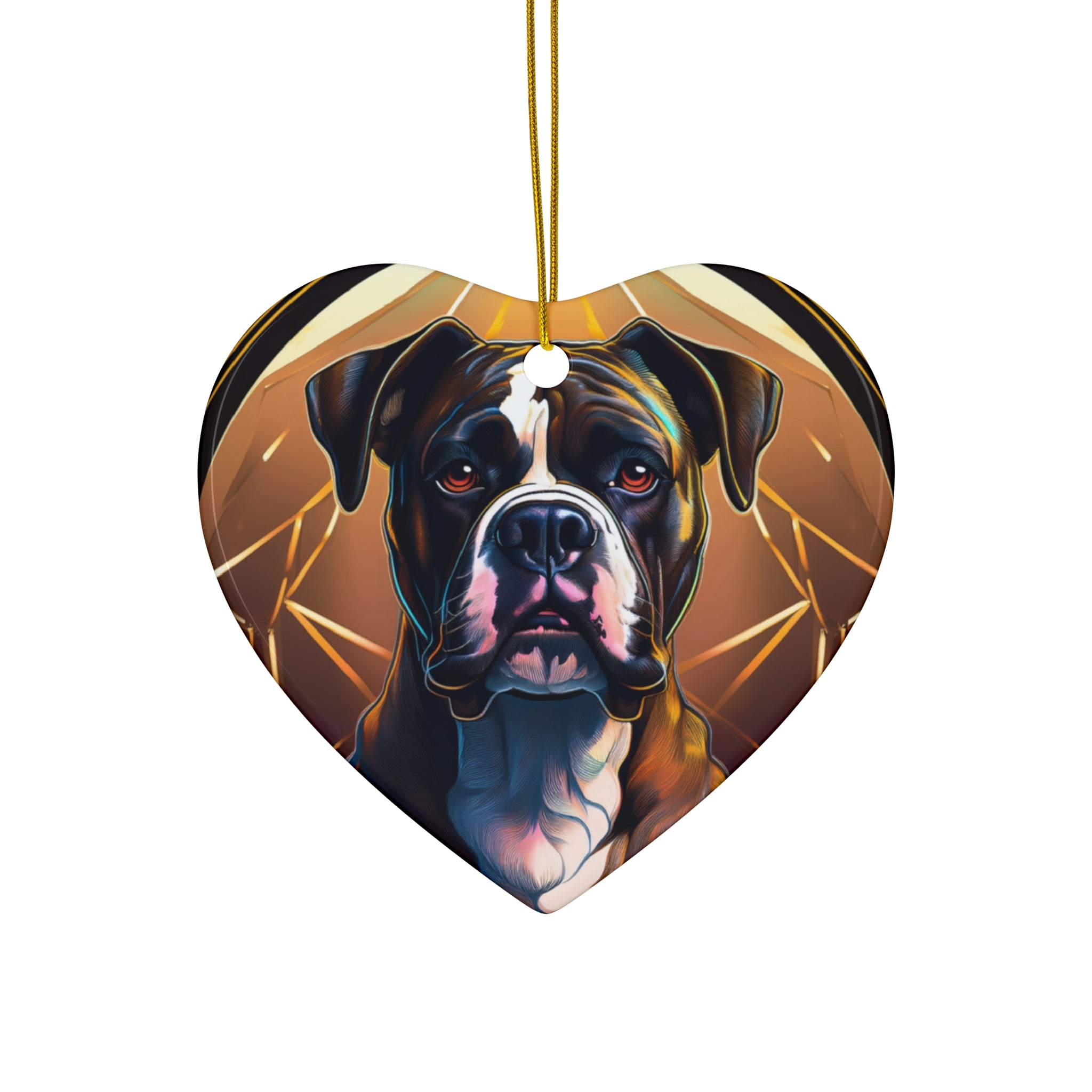 Brindle Gold Boxer Ceramic Ornament