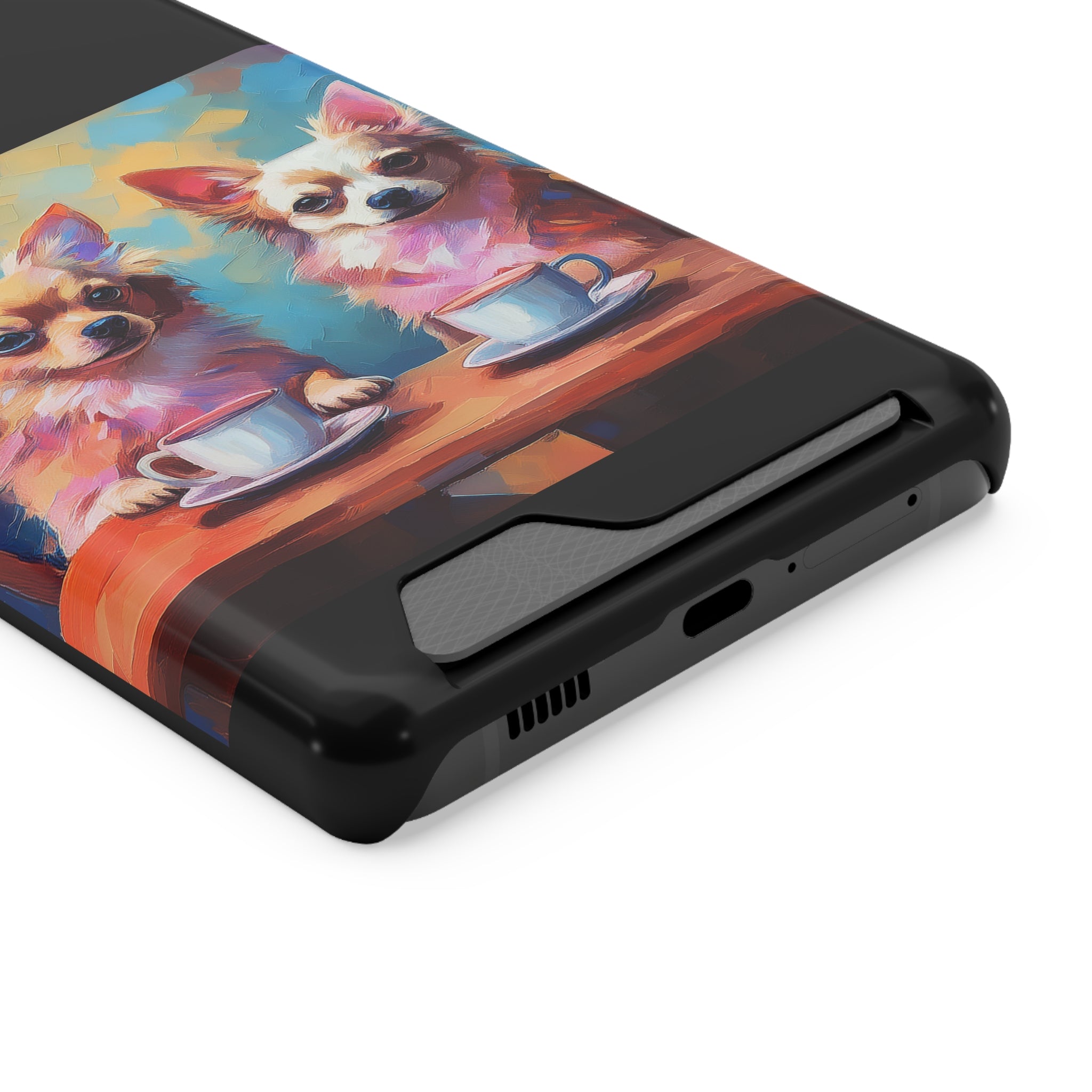 Cafe con Chihuahua Phone Case with Card Holder