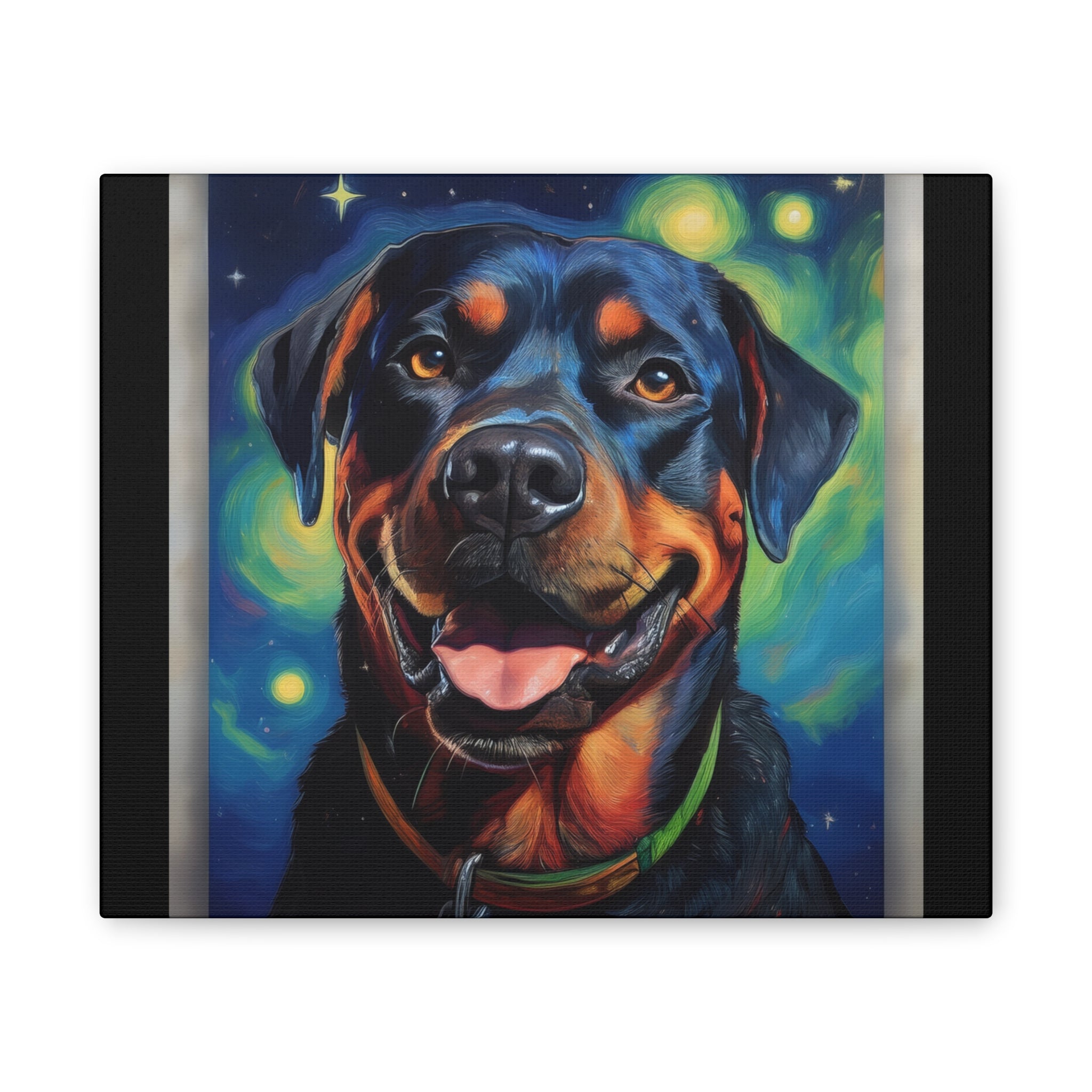 Rottweiler Stary Night Canvas Painting