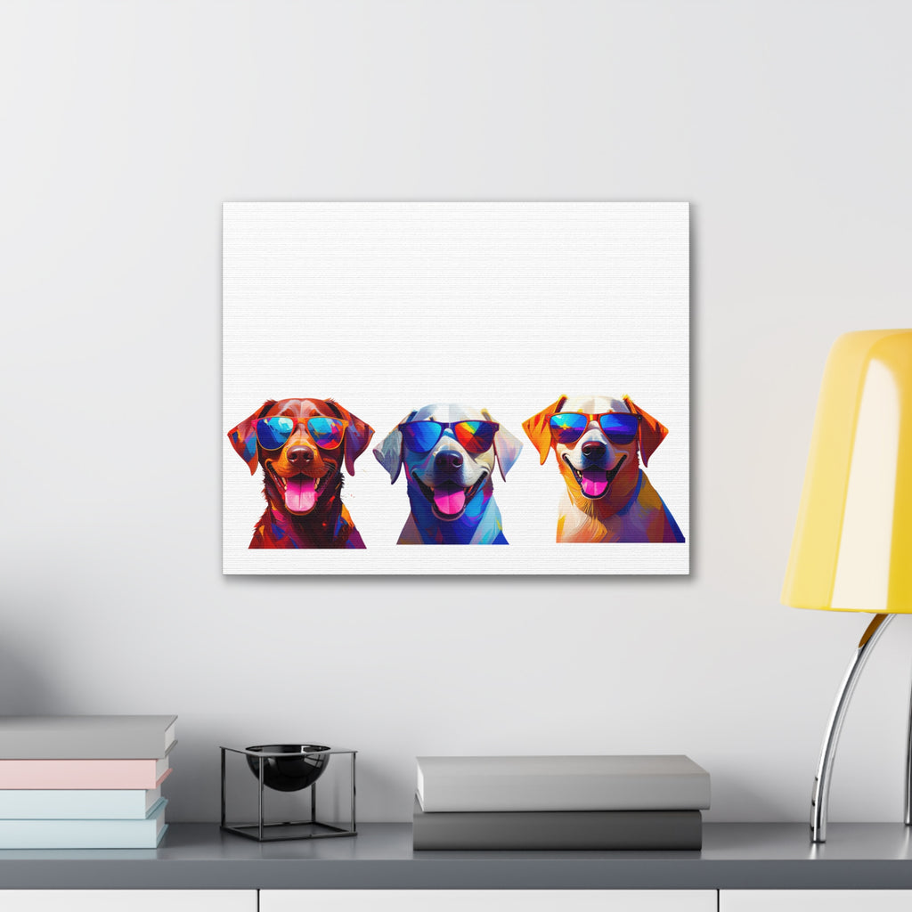 3 Labs Sunglasses Canvas Painting
