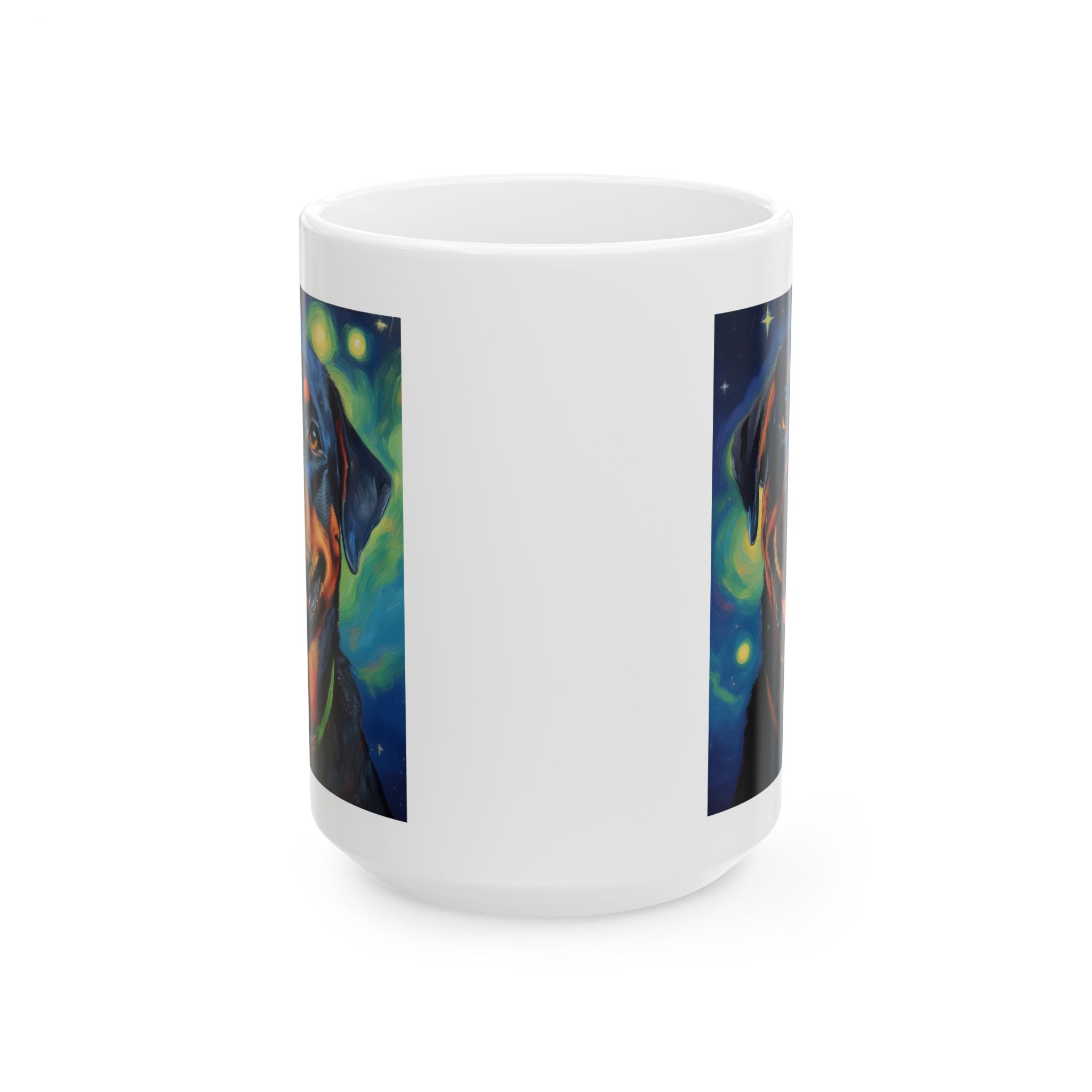 Rottweiler Stary Night Ceramic Mug, (11oz, 15oz)