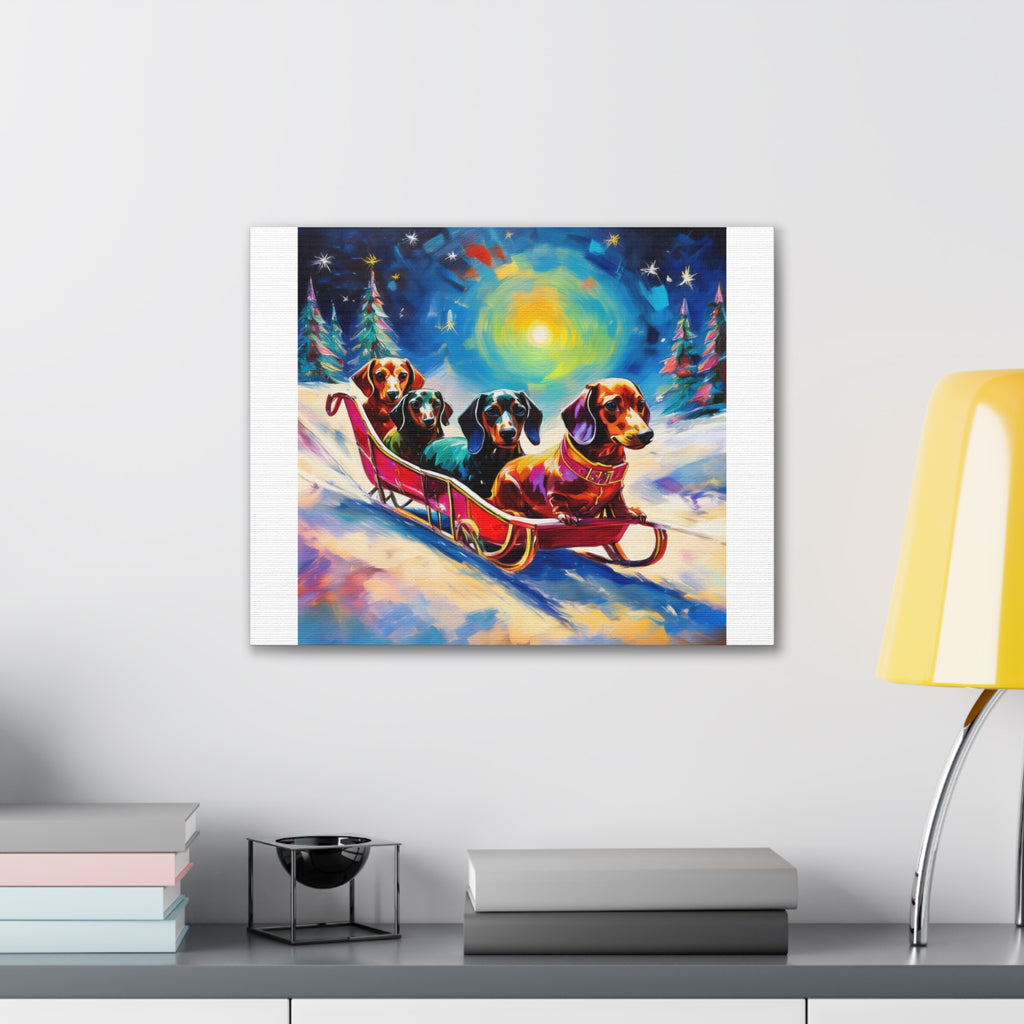 Dachshund Night Sleighride