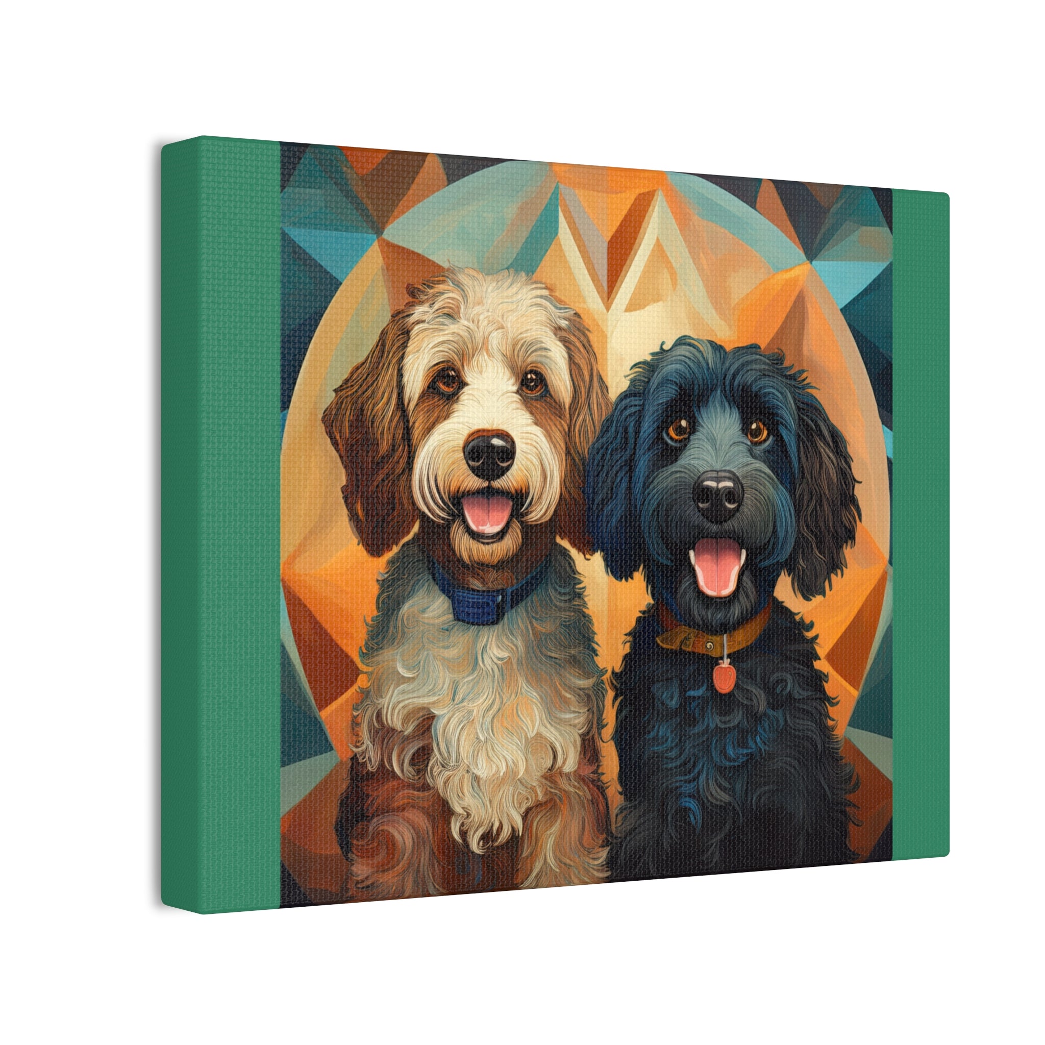 Doodles, Black & Tan Canvas Painting