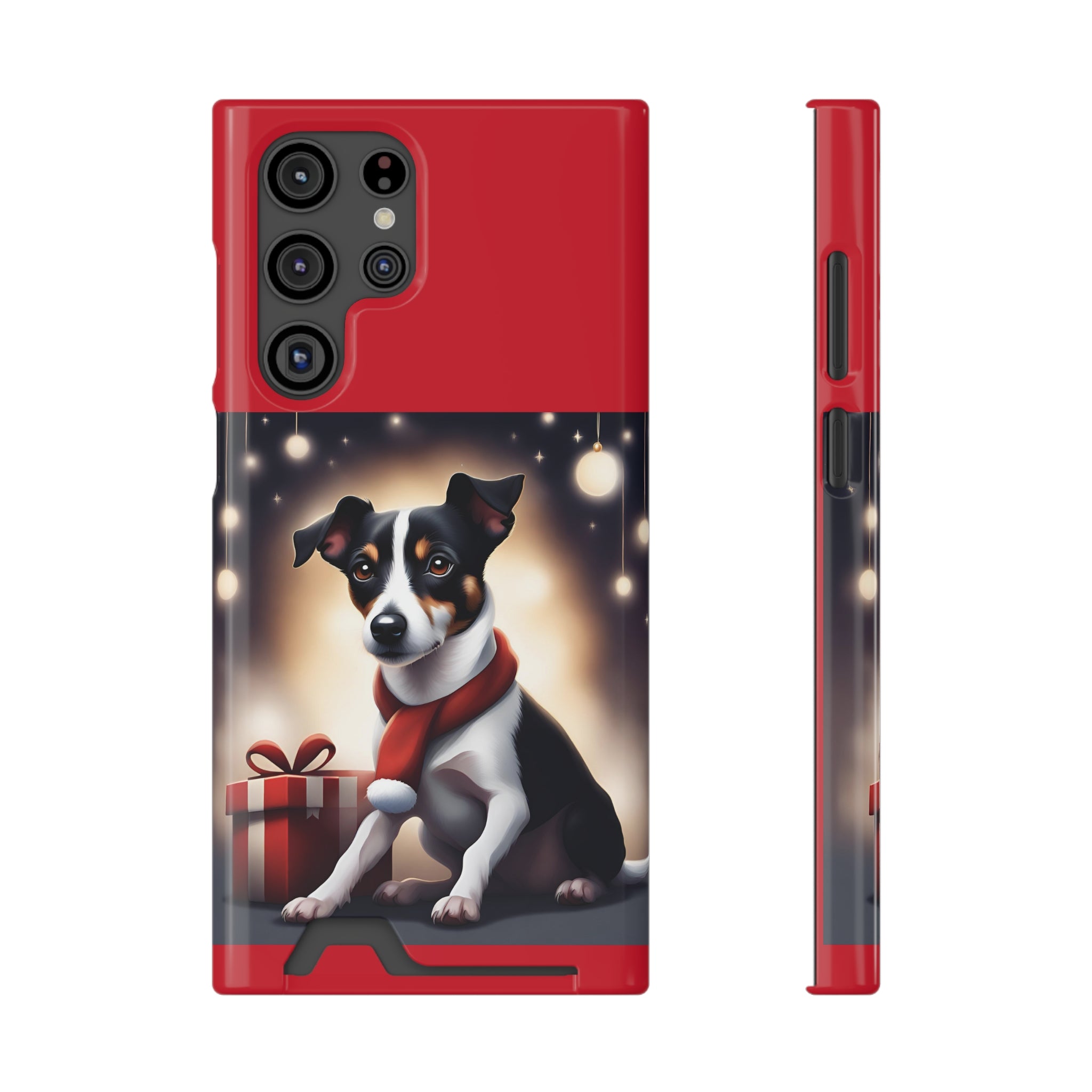 Jack Russel Holiday Phone Case with Card Holder