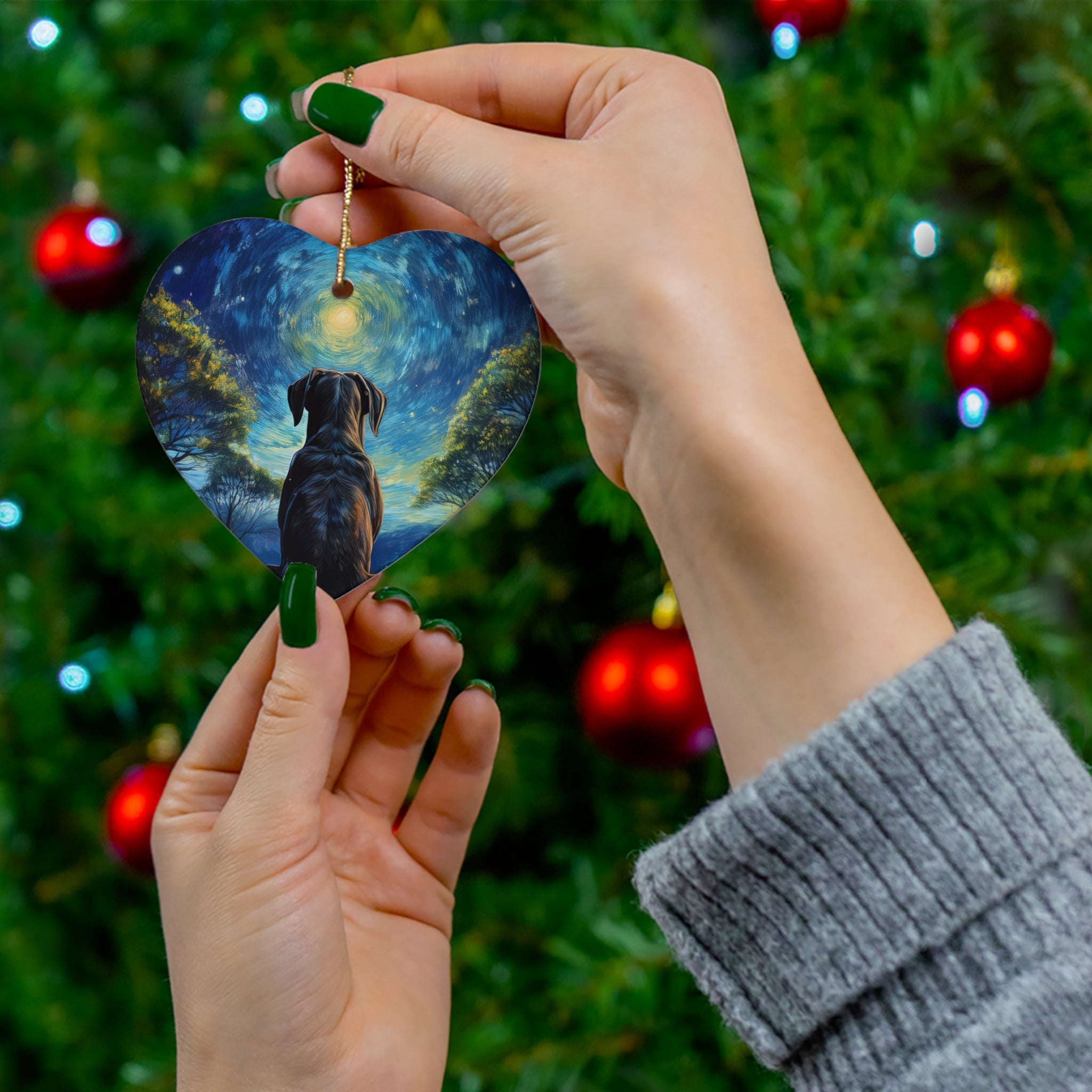 Moonlit Thoughts Ceramic Ornament