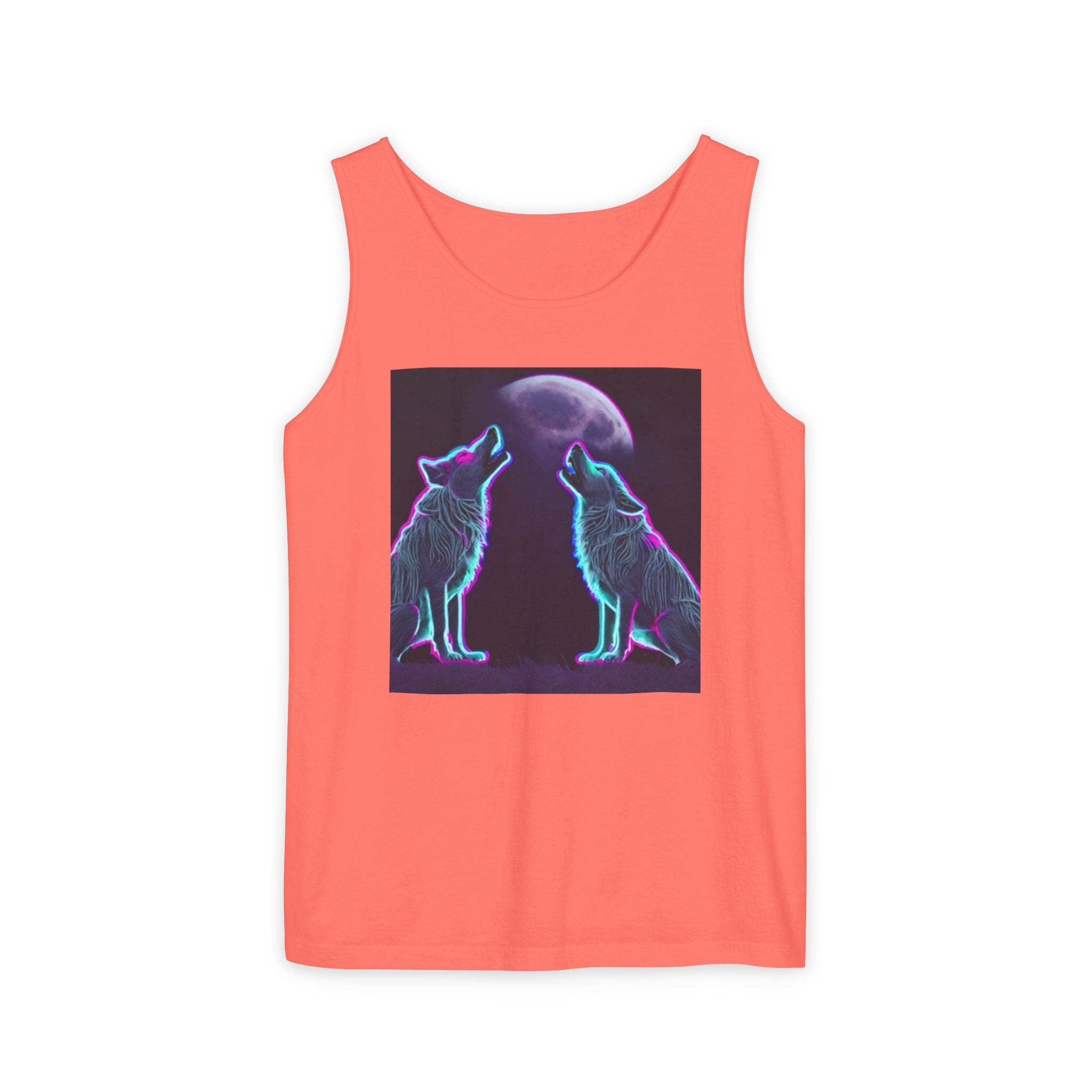 Neon Wolves Howling Unisex Tank Top