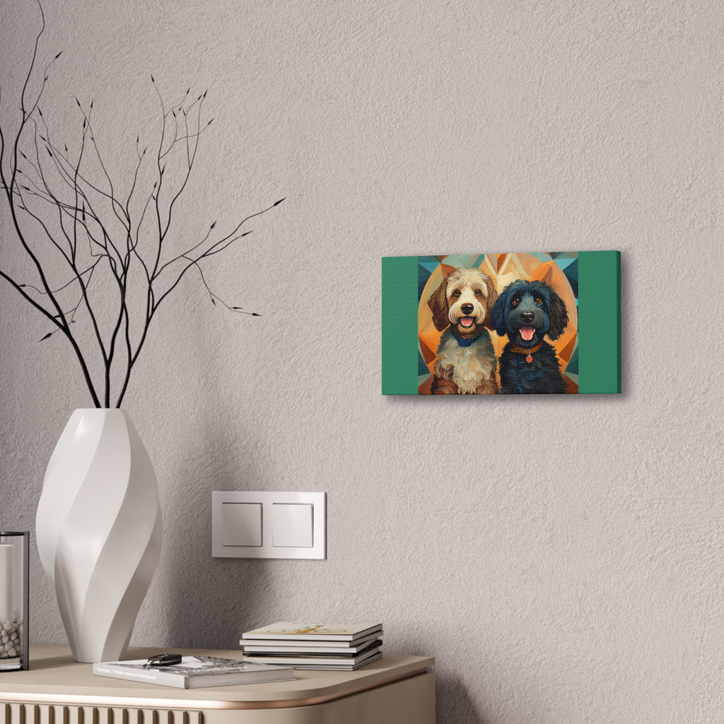 Doodles, Black & Tan Canvas Painting