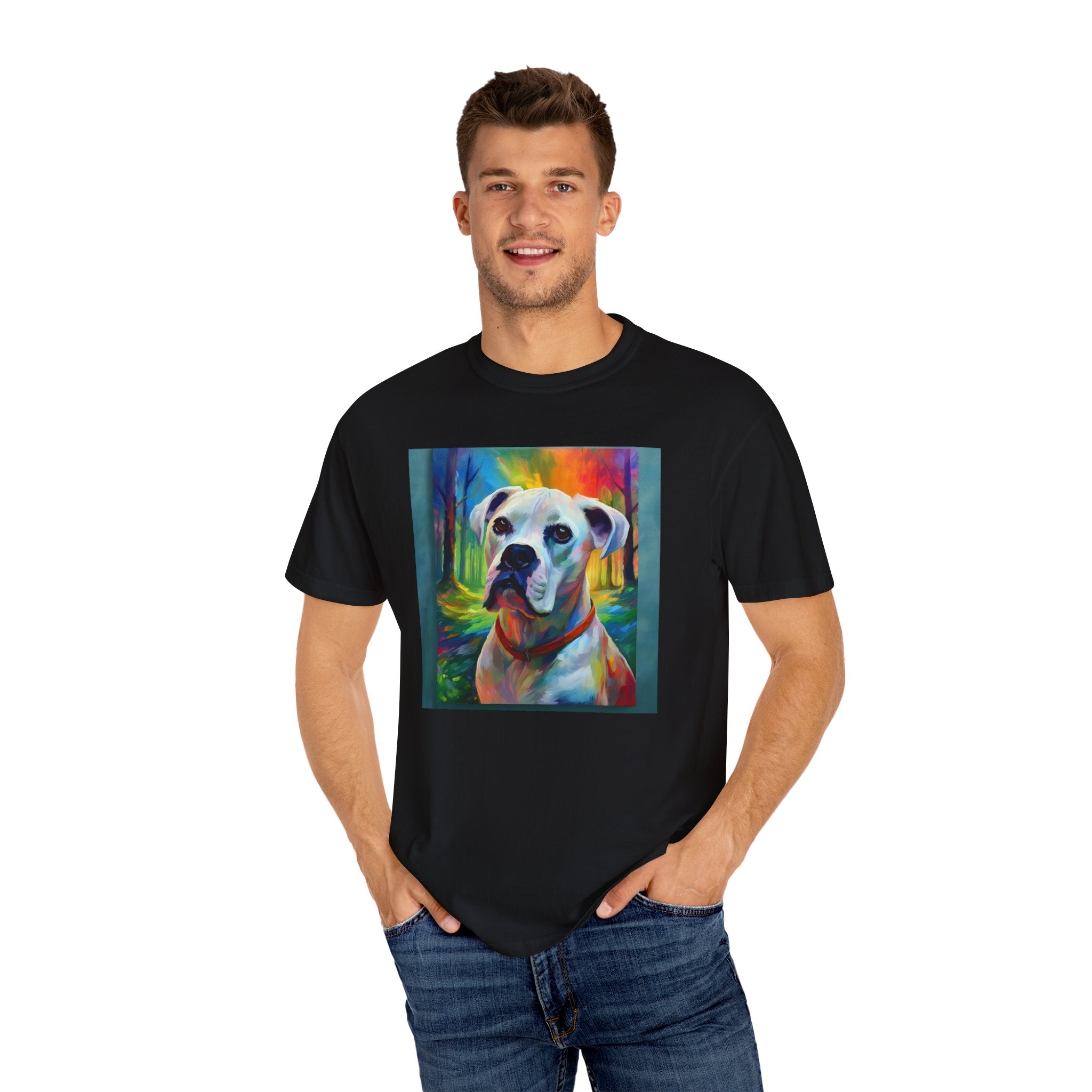 Boxer Rainbow Sky Unisex Garment-Dyed T-shirt