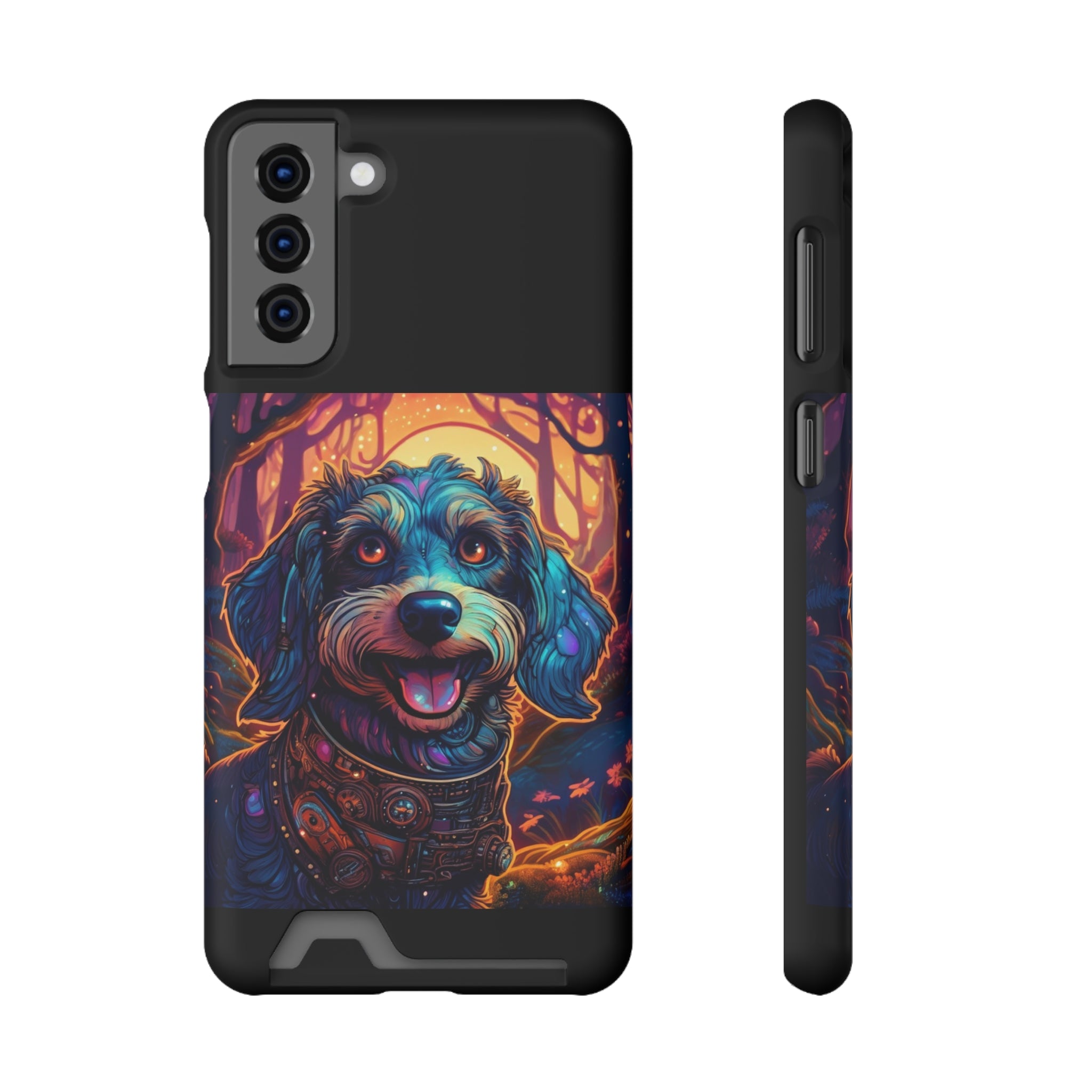 Dachshund Steampunk Phone Case with Card Holder