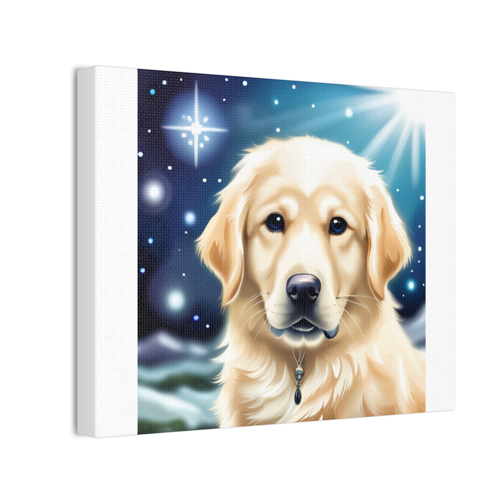 Golden Retriever Stary Night Canvas Stretched, 0.75"