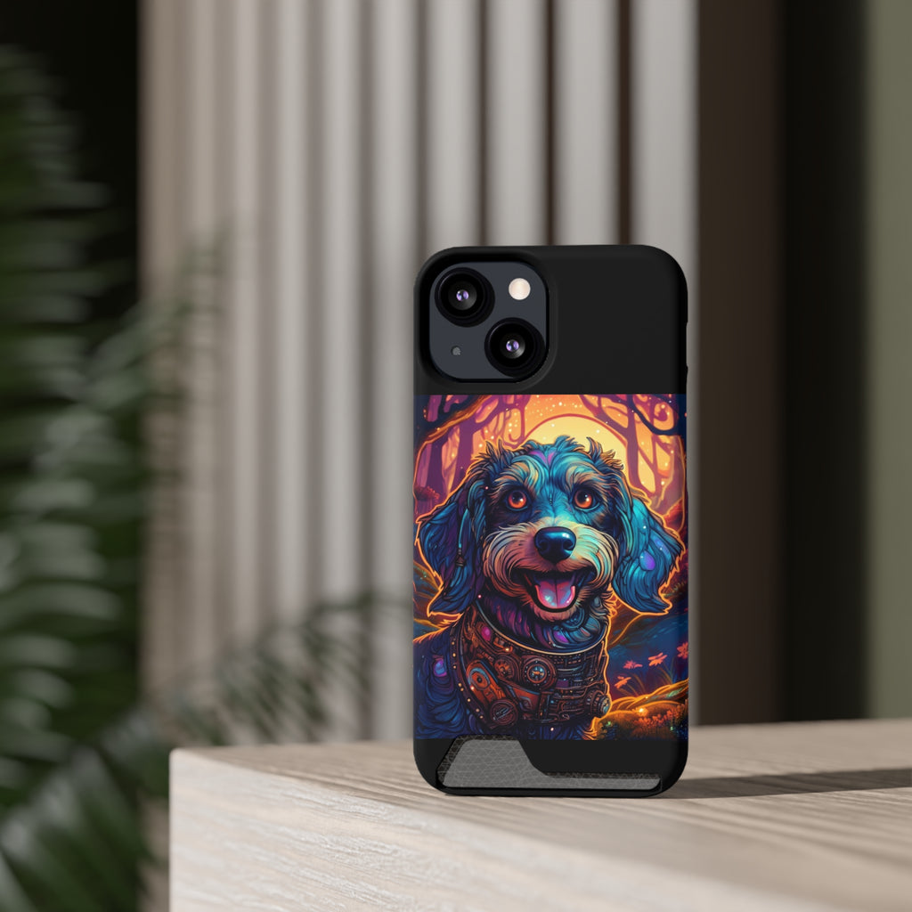 Dachshund Steampunk Phone Case with Card Holder