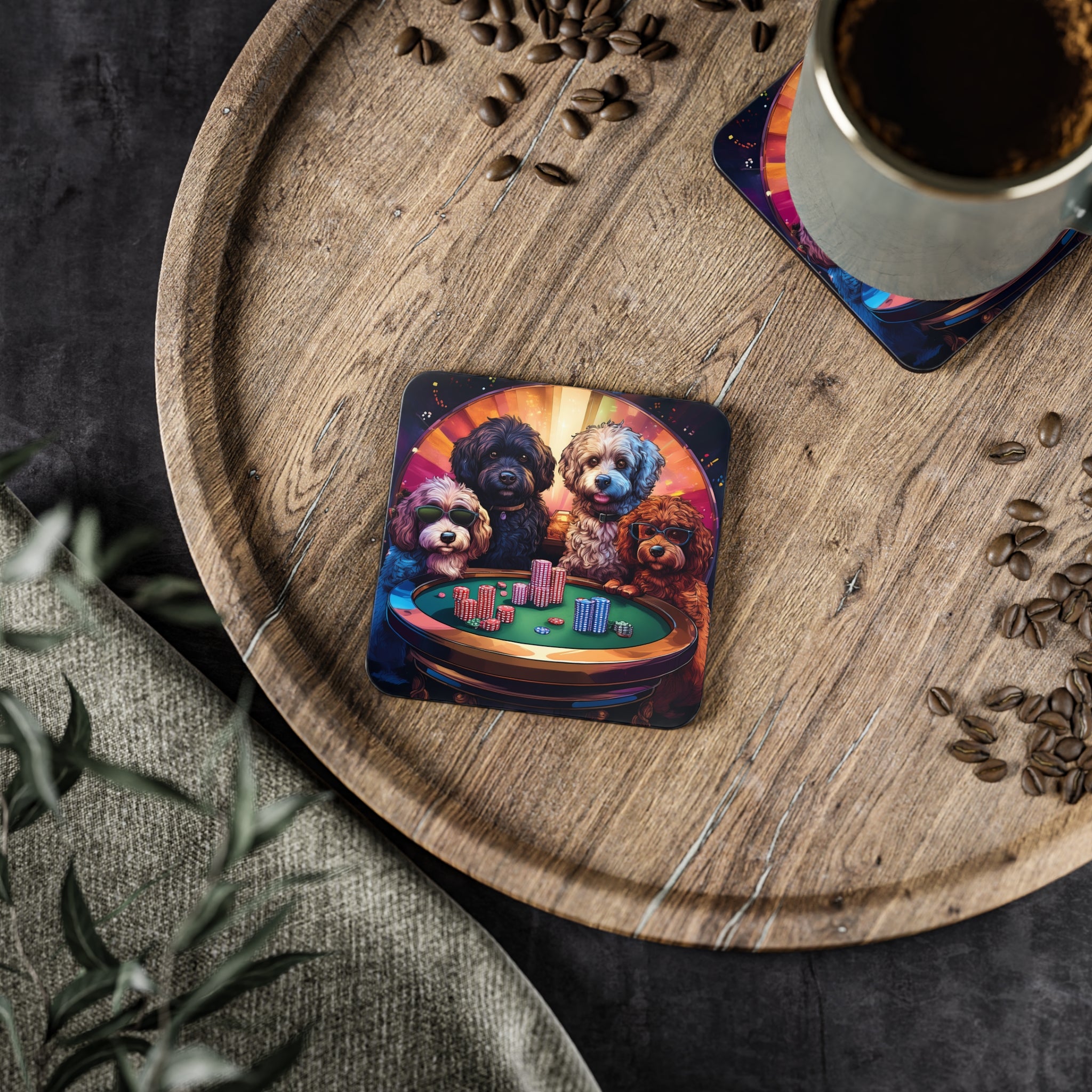 Doodle Poker Game Coasters