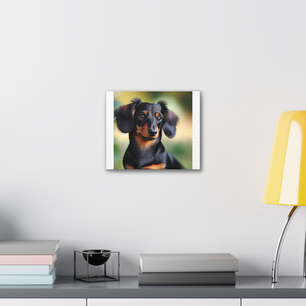 Black/Brown Dachshund Canvas Stretched, 0.75"