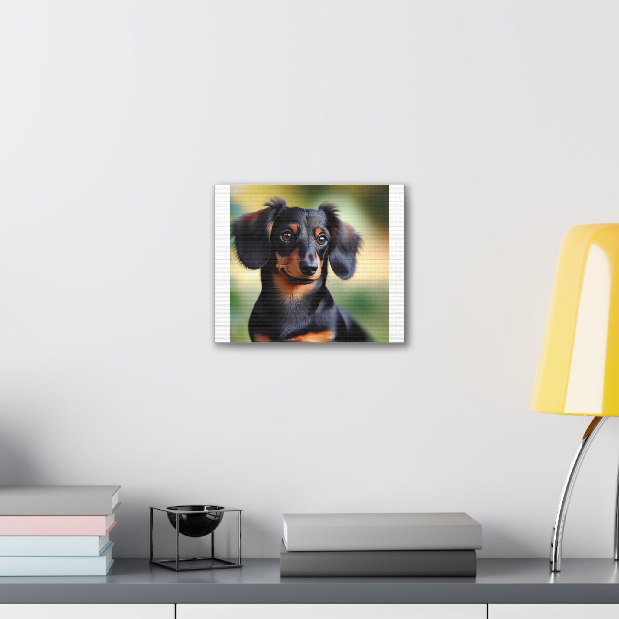 Black/Brown Dachshund Canvas Stretched, 0.75"