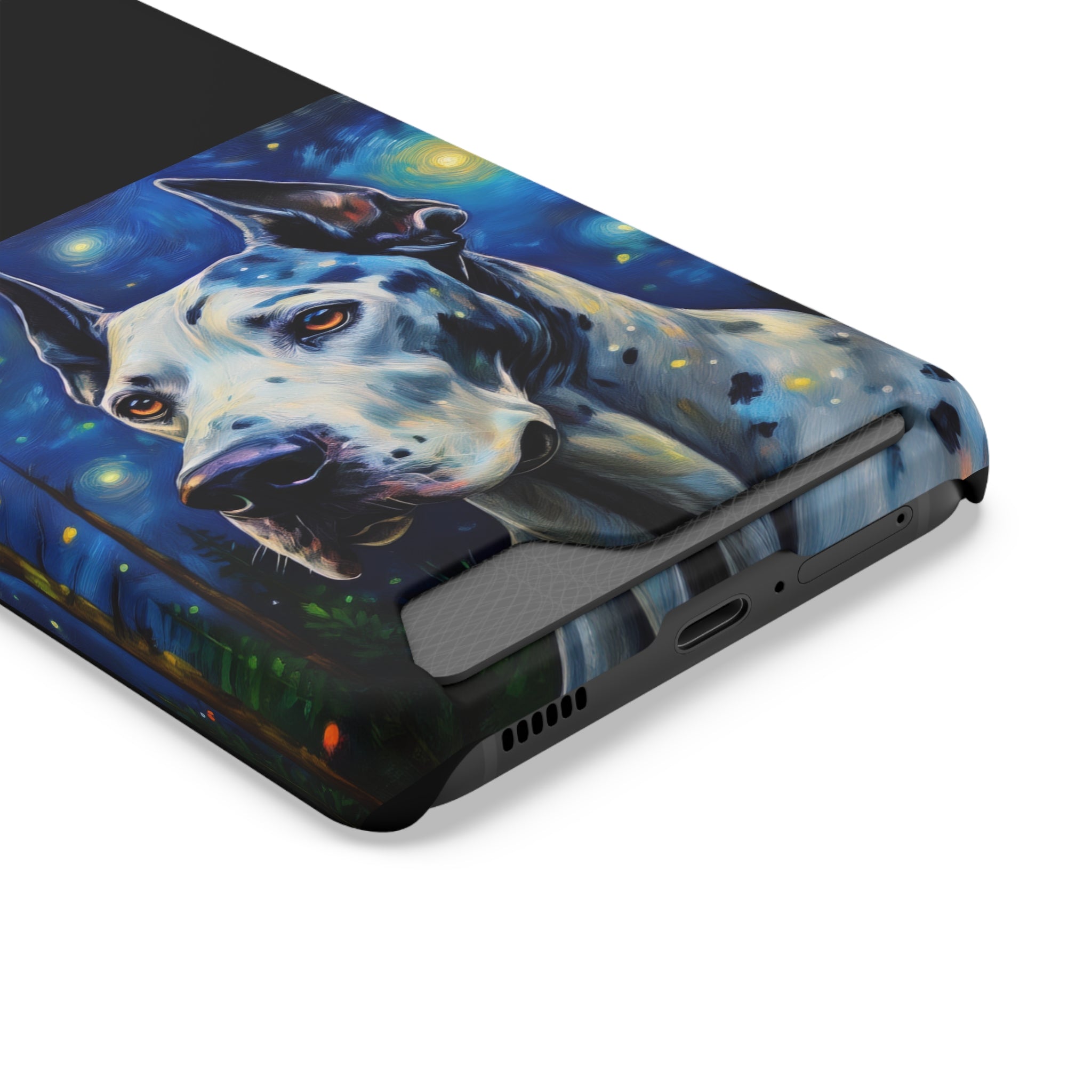 Great Dane Stary Night Phone Case with Card Holder