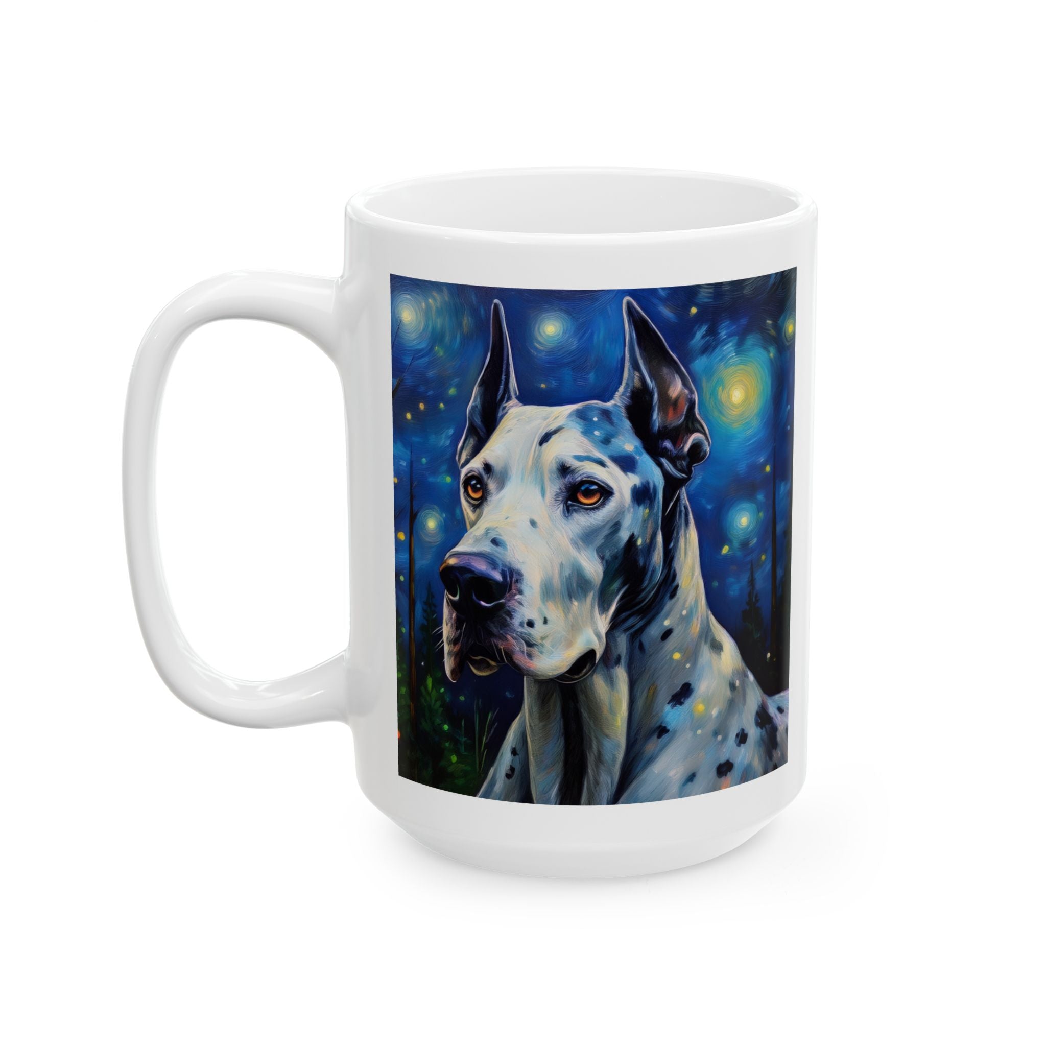 Great Dane Stary Night Ceramic Mug, (11oz, 15oz)