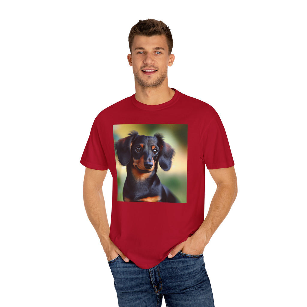 Black/Brown Dachshund Unisex Garment-Dyed T-shirt
