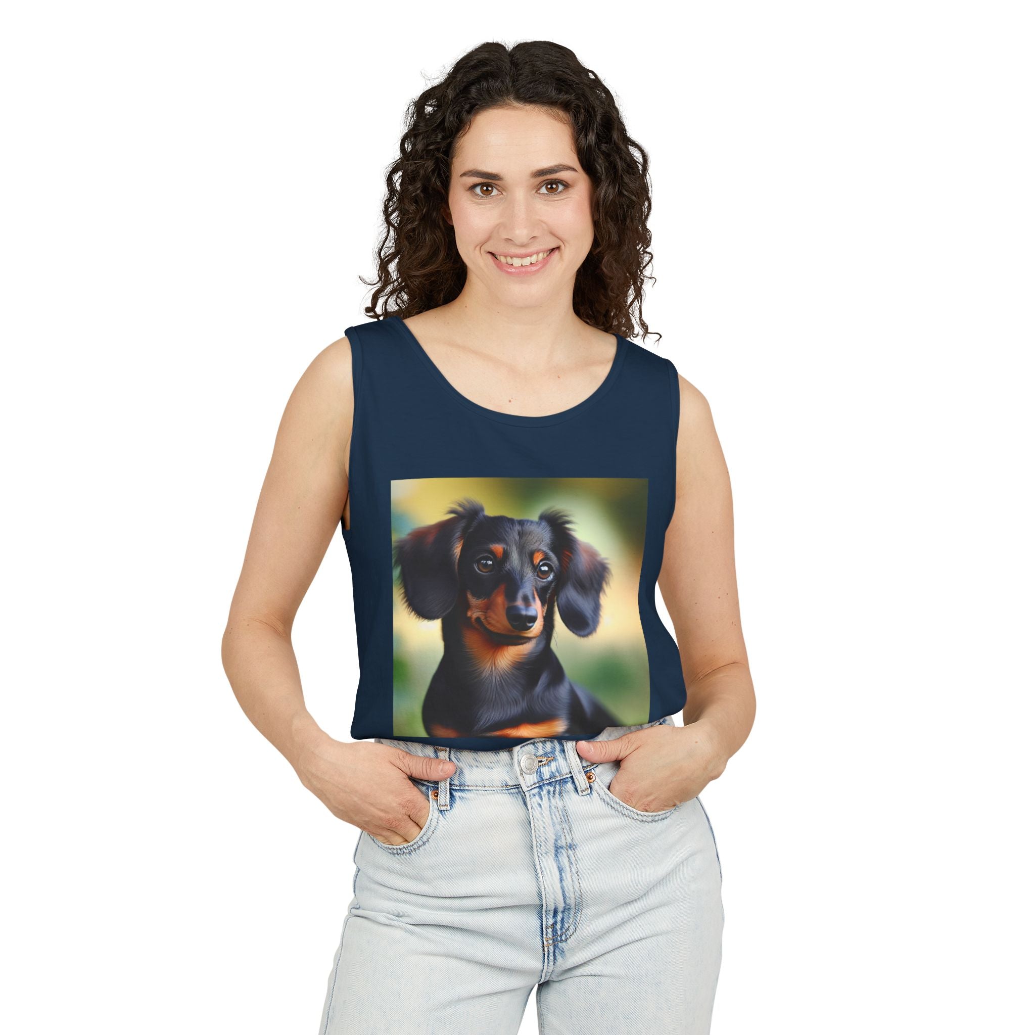 Black/Brown Dachshund Unisex Tank Top