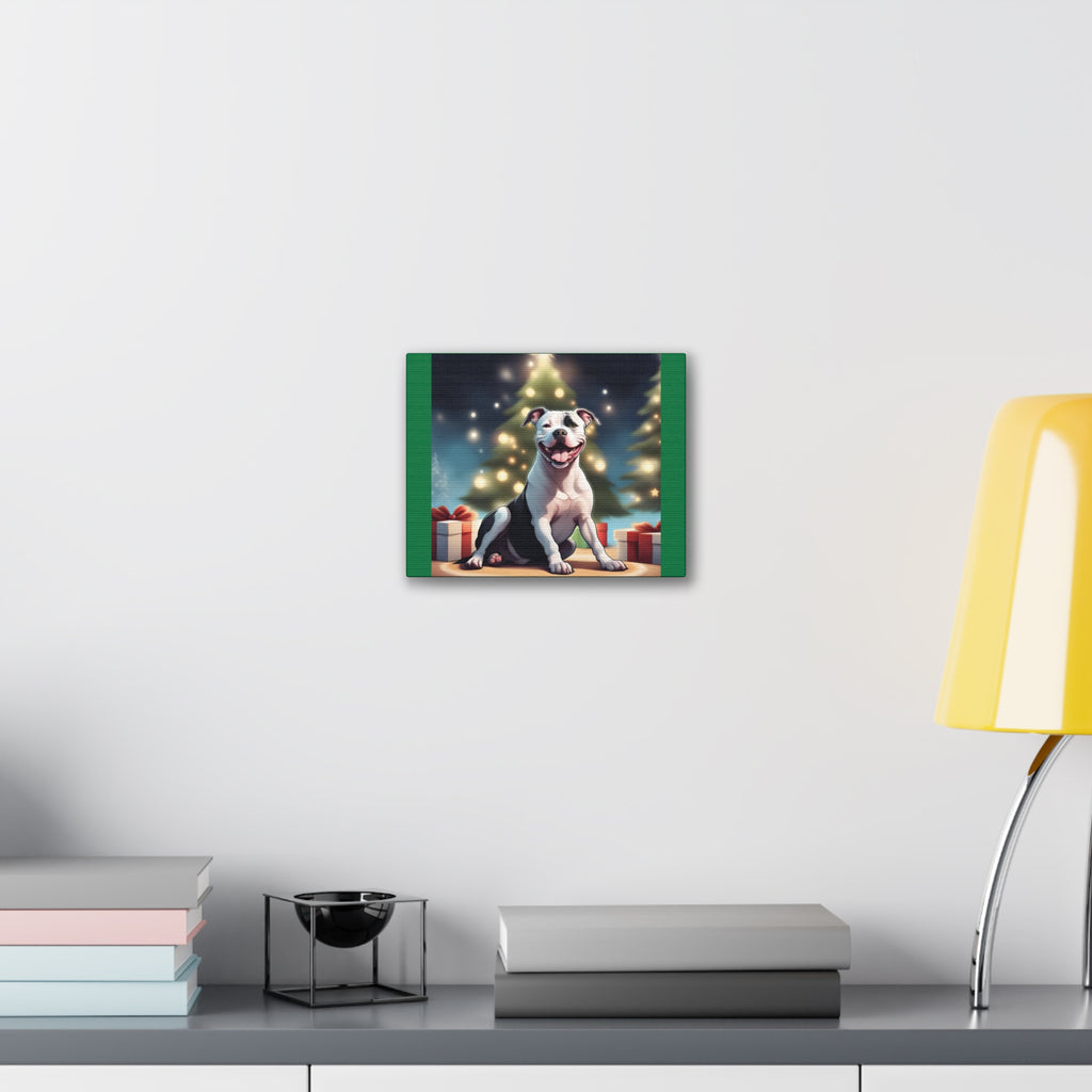 Pit Bull Holiday Canvas Stretched, 0.75"