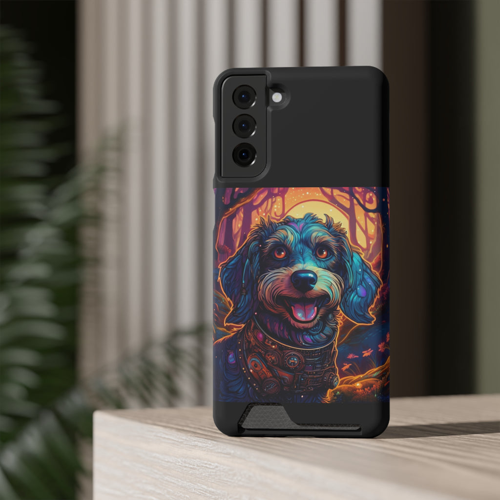Dachshund Steampunk Phone Case with Card Holder