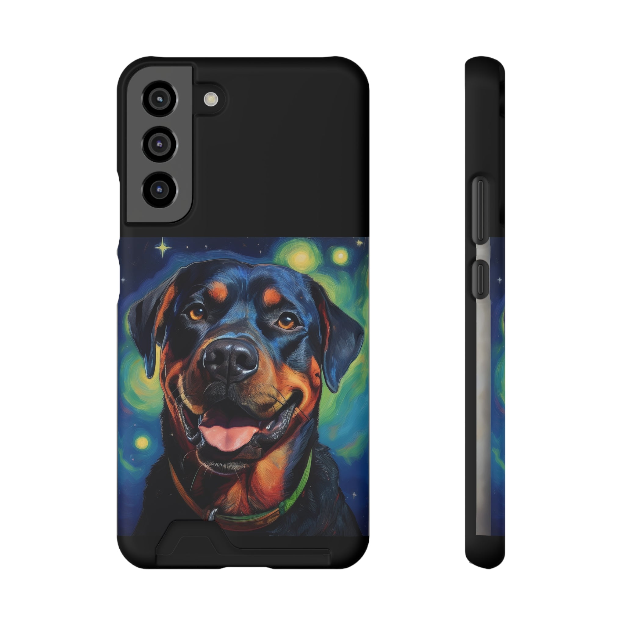 Rottweiler Stary Night Phone Case with Card Holder