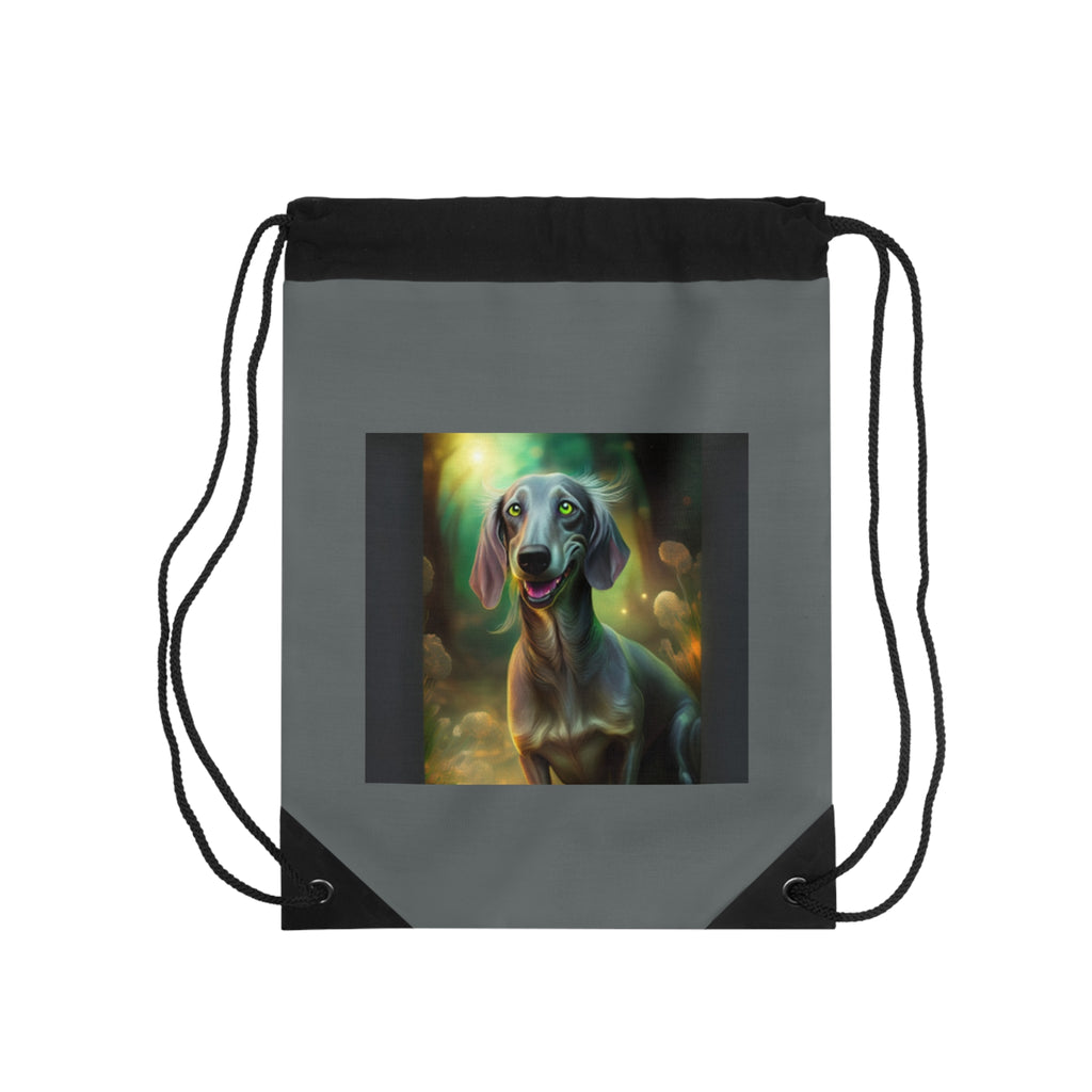 Dachshund Silver/Grey Drawstring Bag