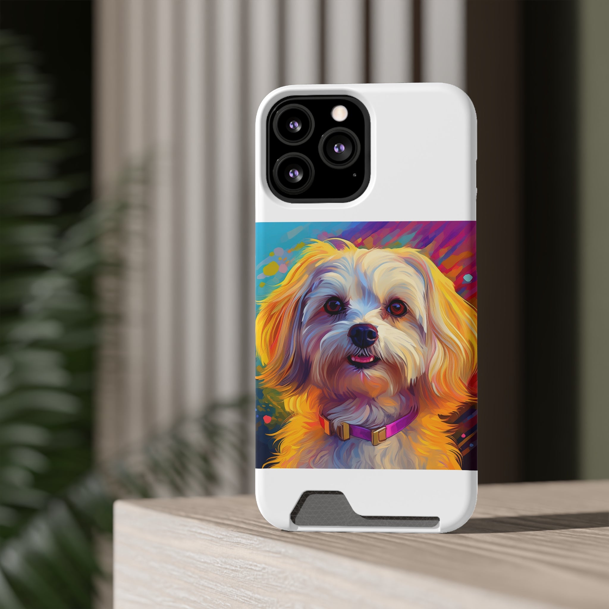 Havanese Phone Case with Card Holder