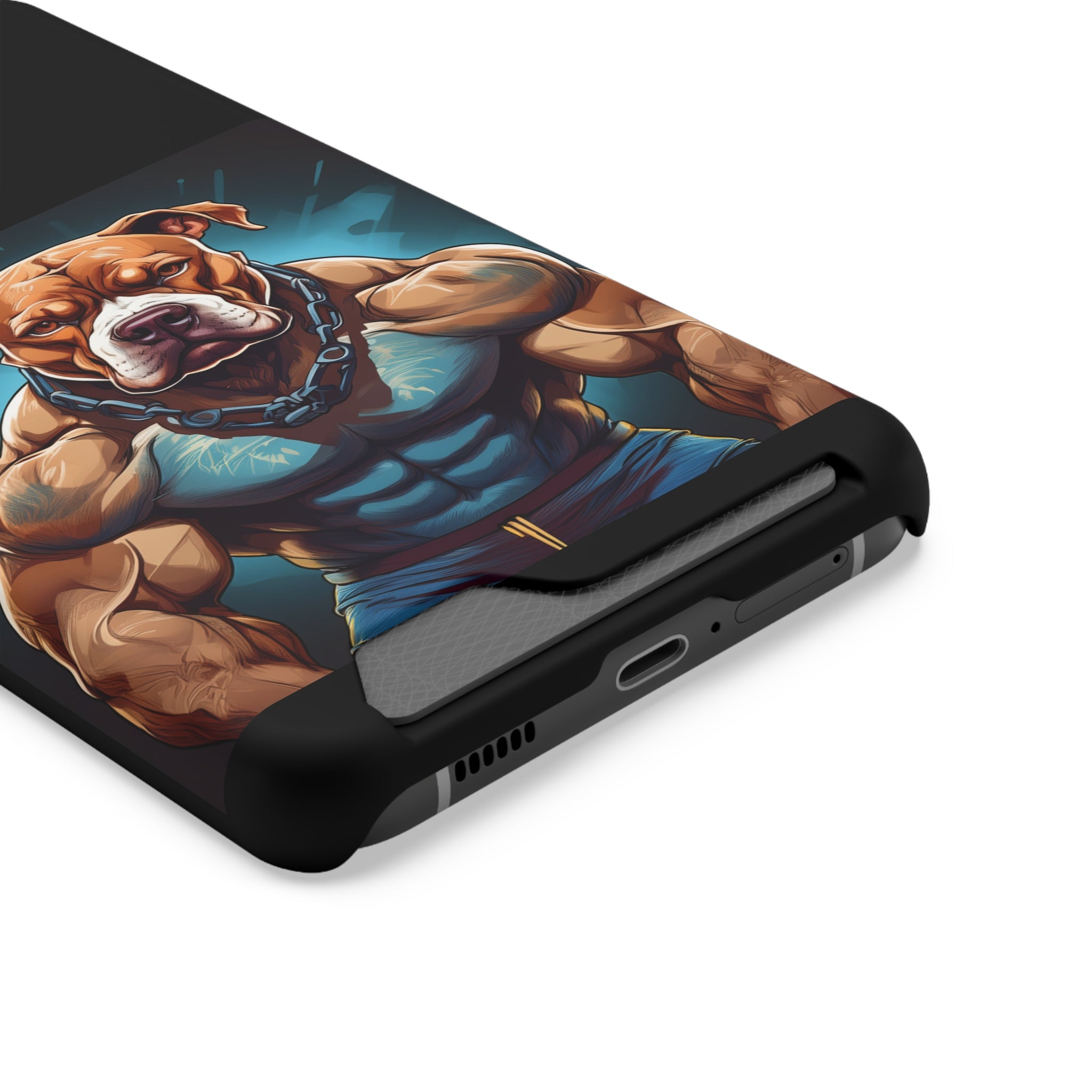 Pitbull Body Builder Phone Case with Card Holder