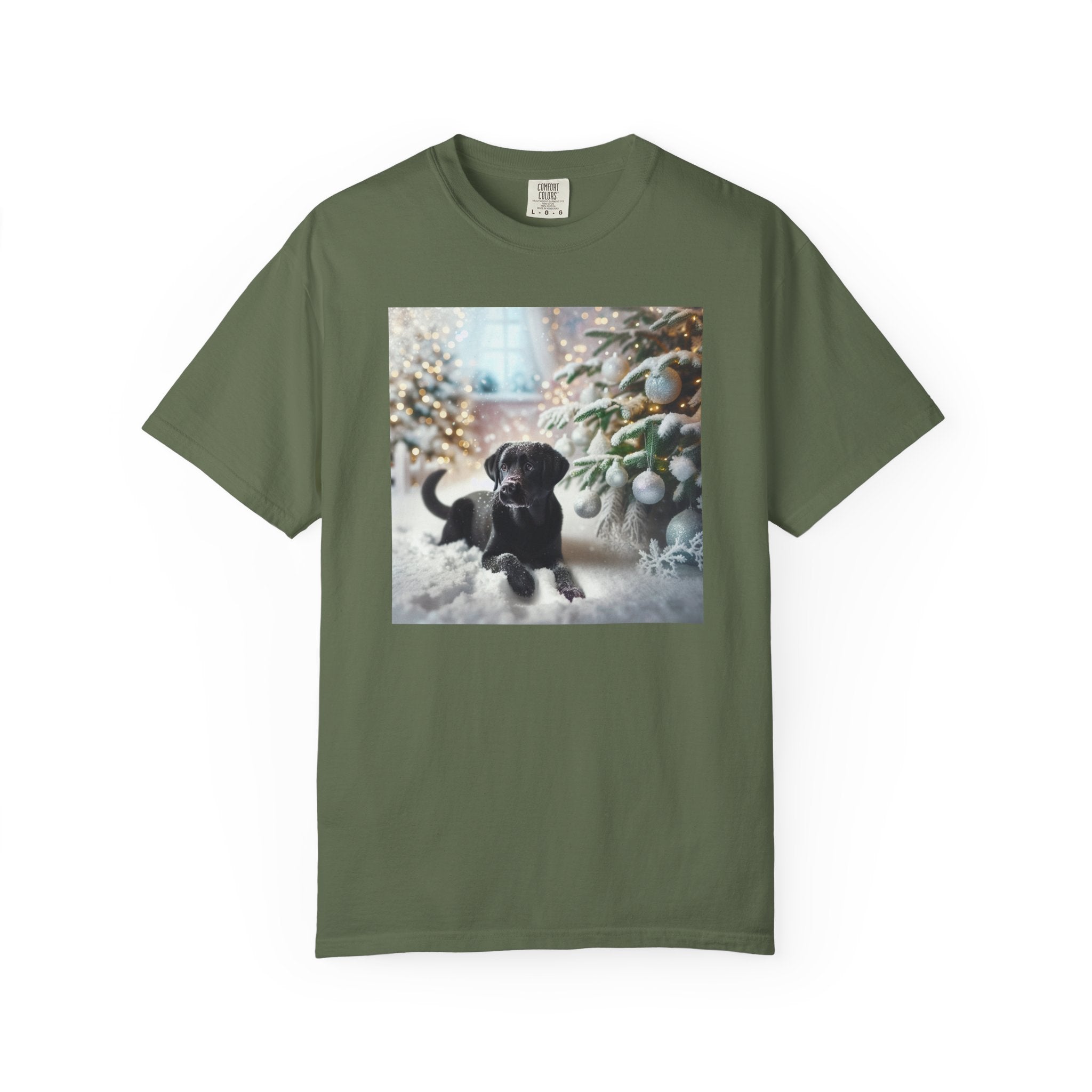 Black Lab Puppy Holiday Unisex Garment-Dyed T-shirt