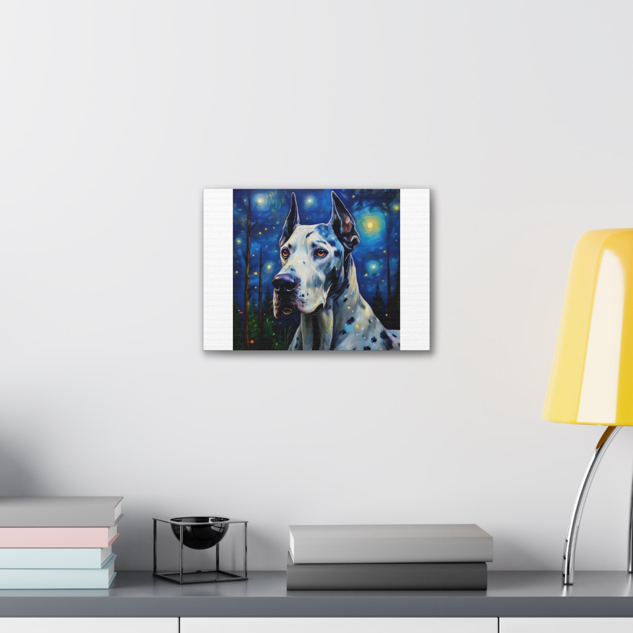 Great Dane Stary Night Canvas Stretched, 0.75"