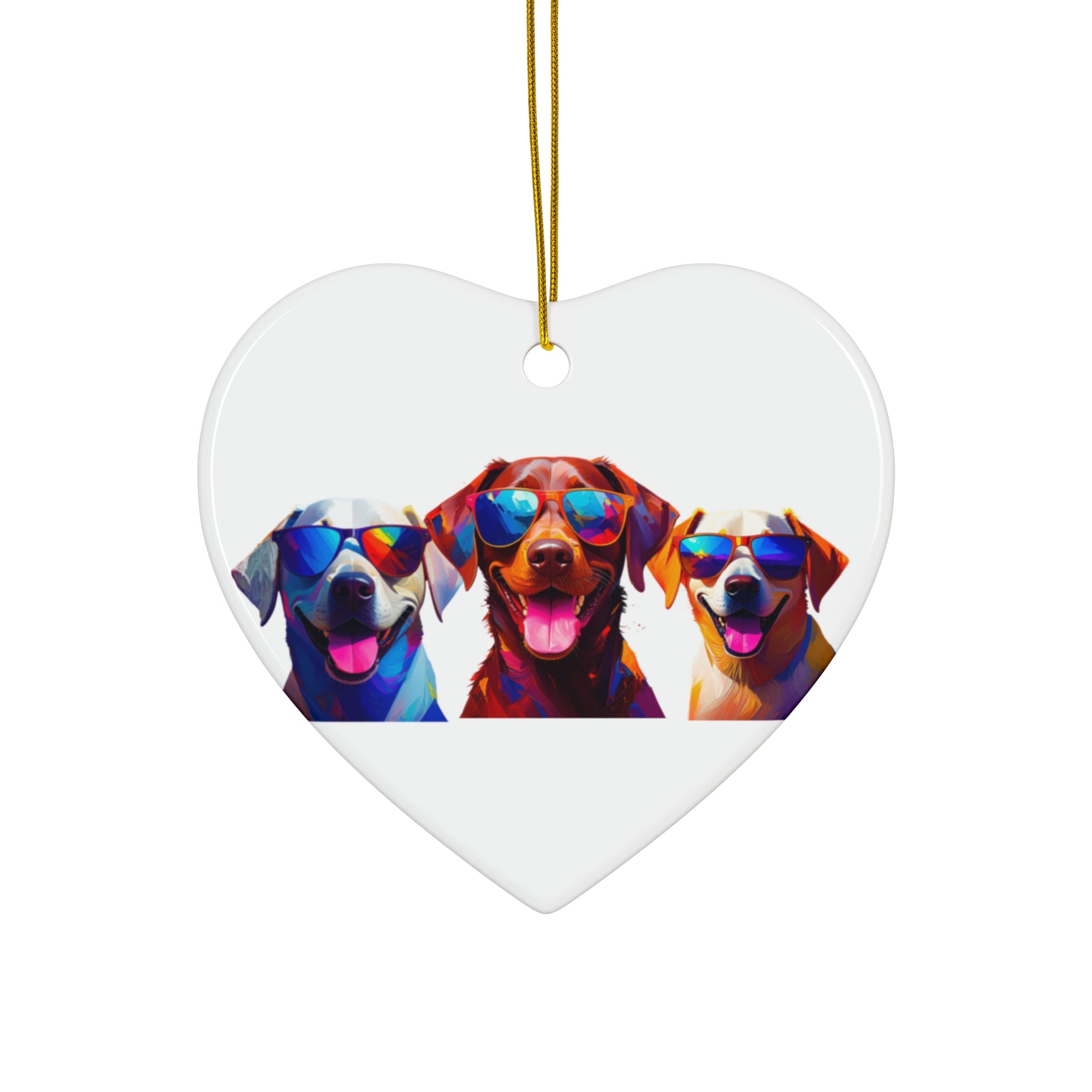 3 Labs Sunglasses Christmas Ceramic Ornament