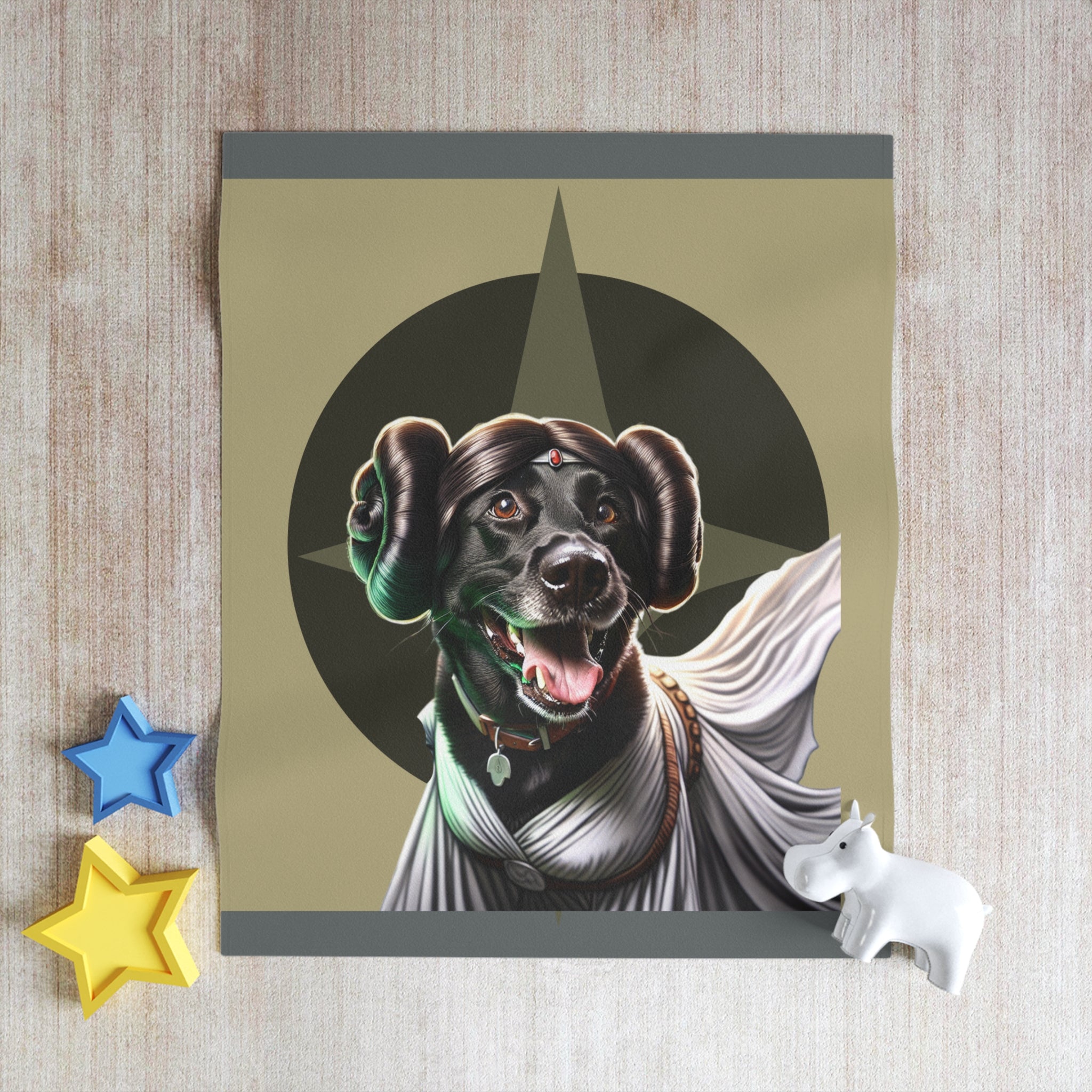 Black Lab Galaxy Princess Throw Blanket