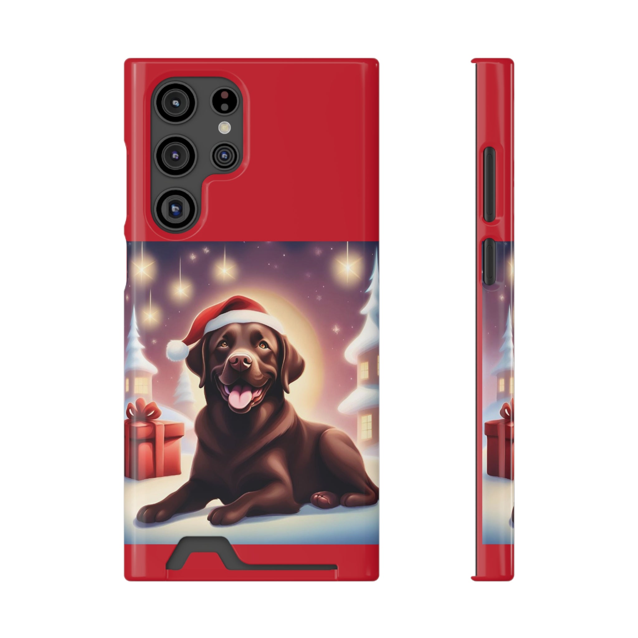 Choclate Lab Holiday Phone Case with Card Holder