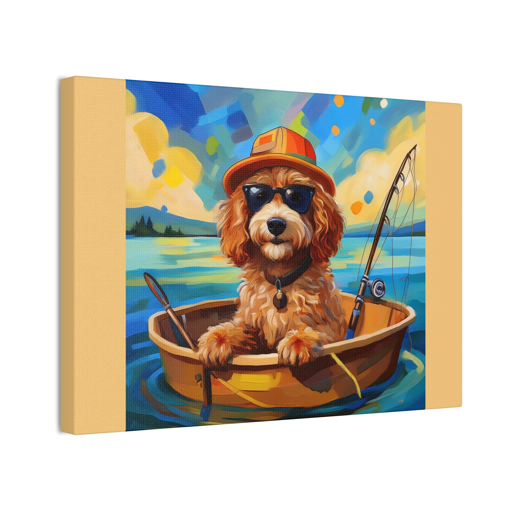 Doodle Fishing Canvas Painting