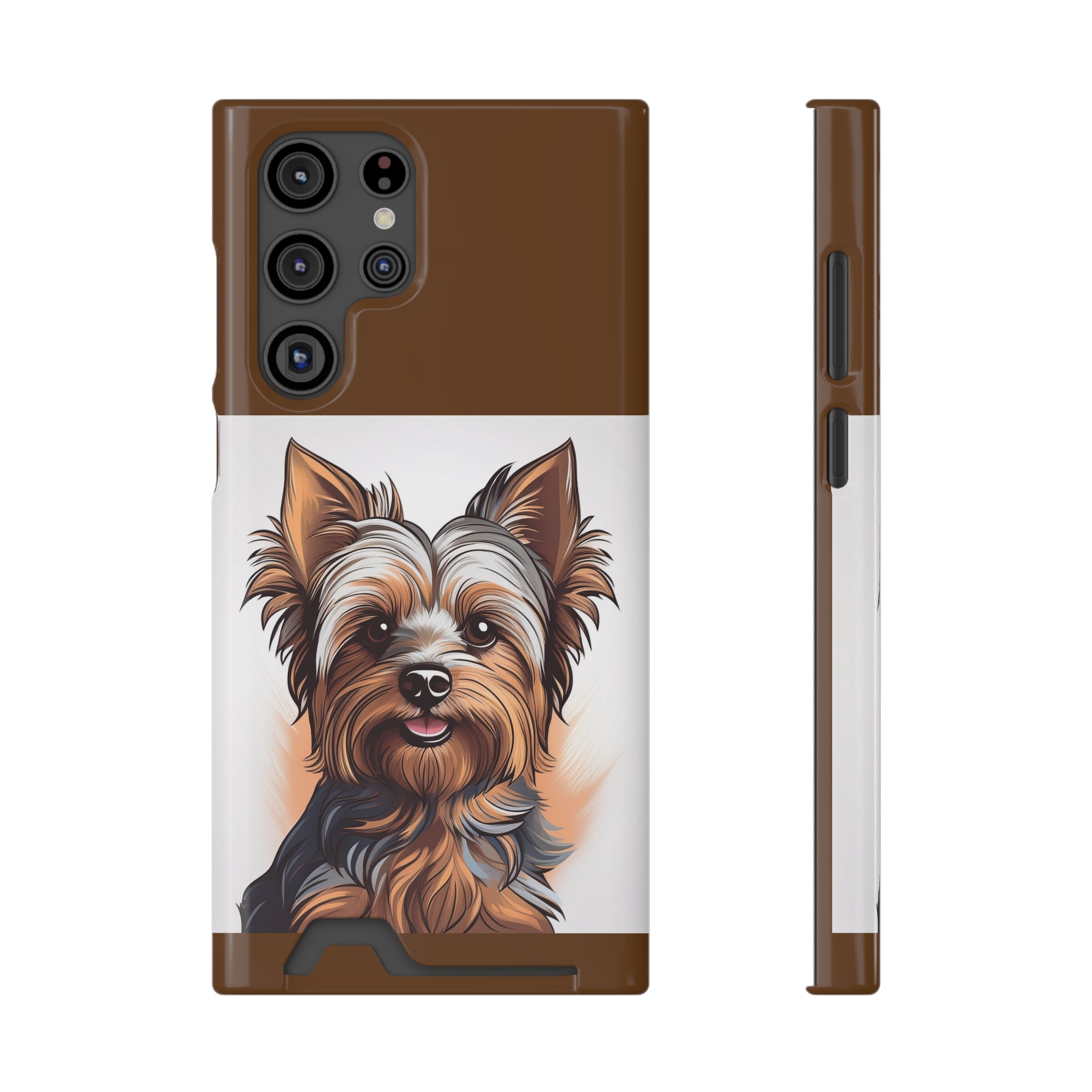 Yorkie Phone Case with Card Holder